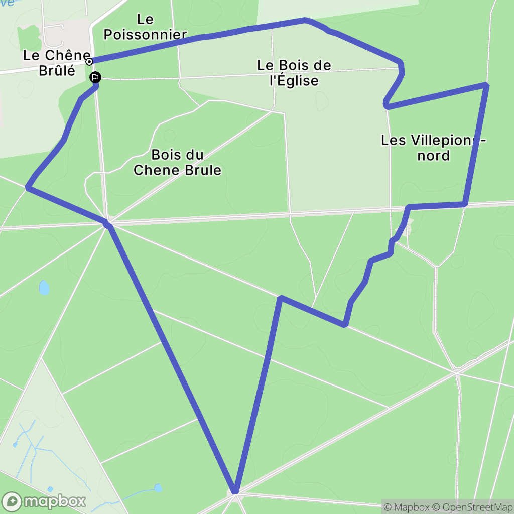 Cercottes : carte du parcours de randonnée - France