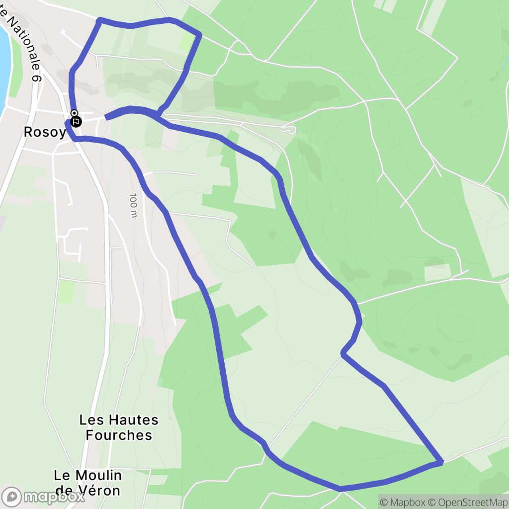 Rosoy : carte du parcours de randonnée - France