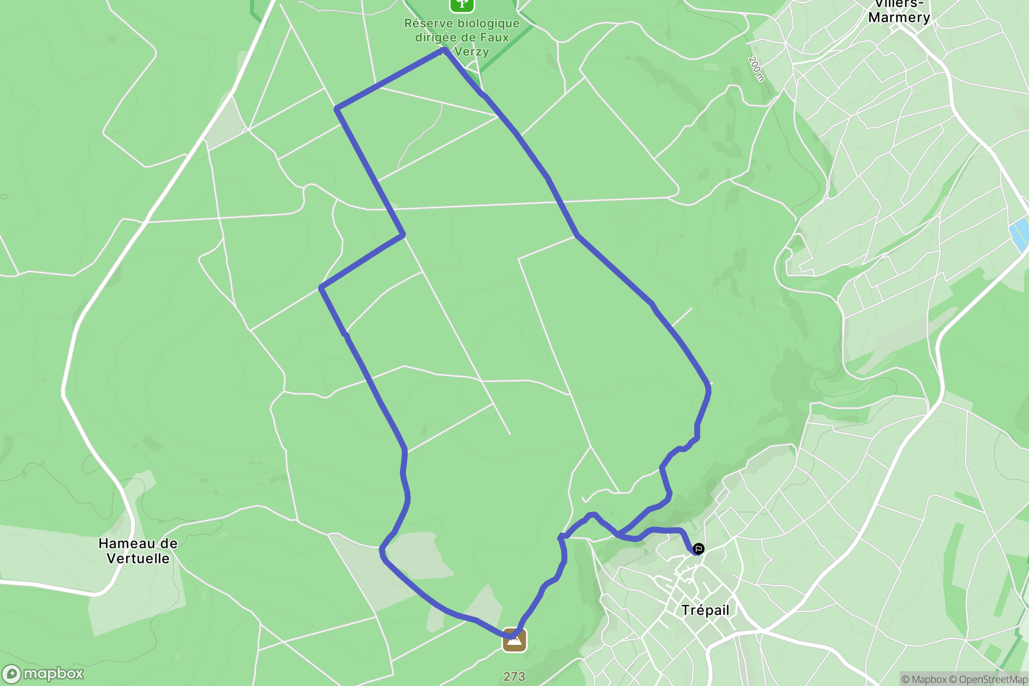 Trépail : carte du parcours de randonnée - France
