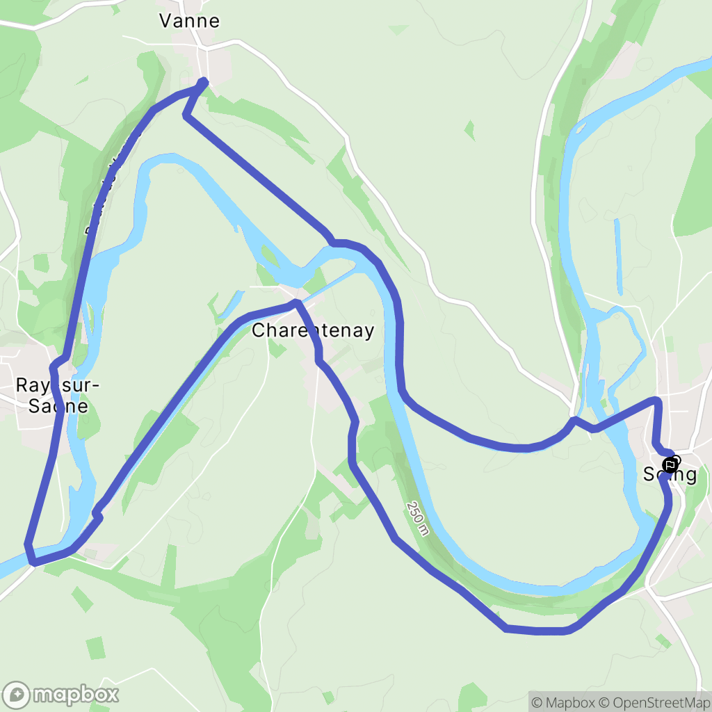 Soing-Cubry-Charentenay : carte du parcours de randonnée - France