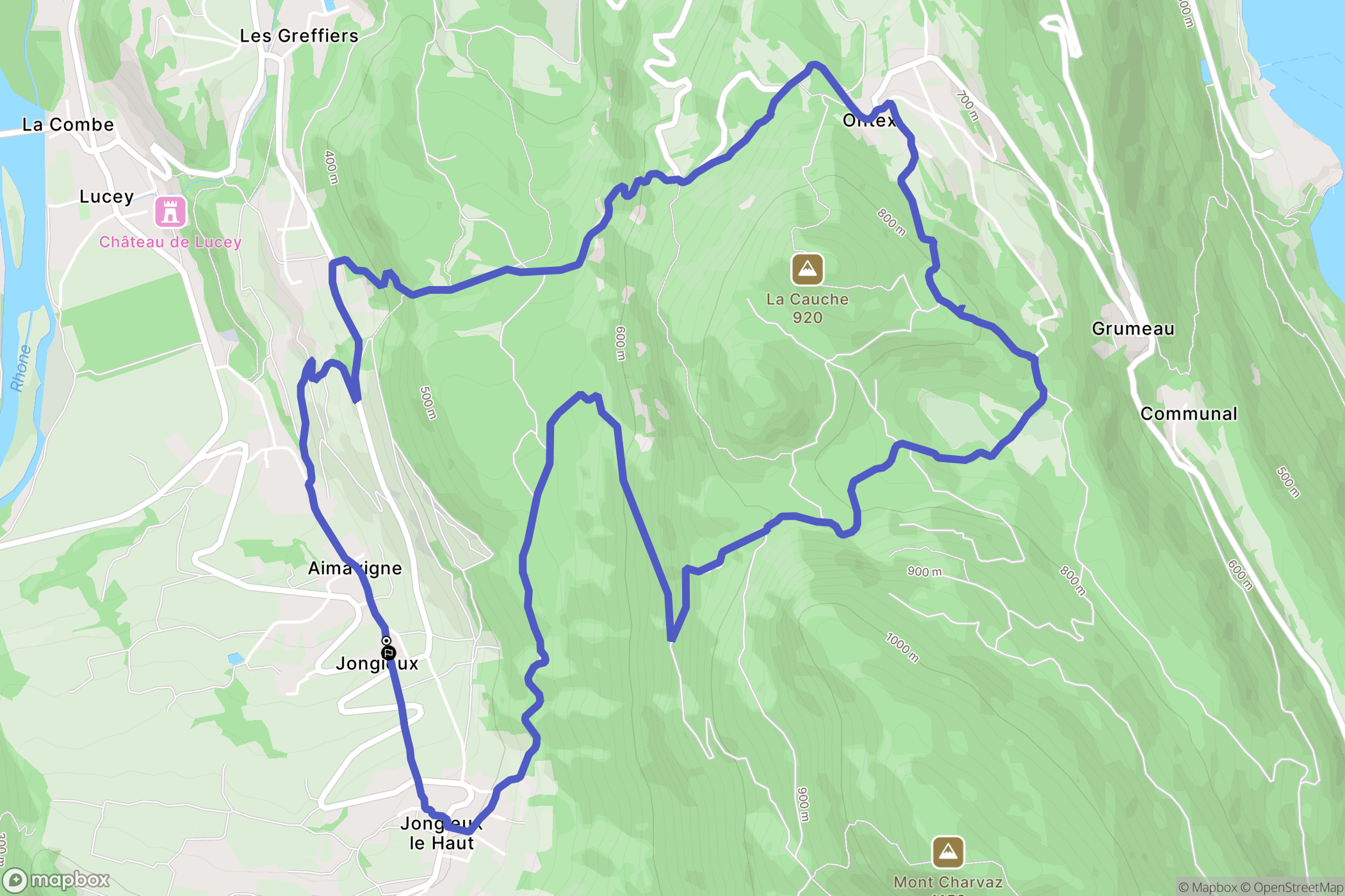 Jongieux : carte du parcours de randonnée - France