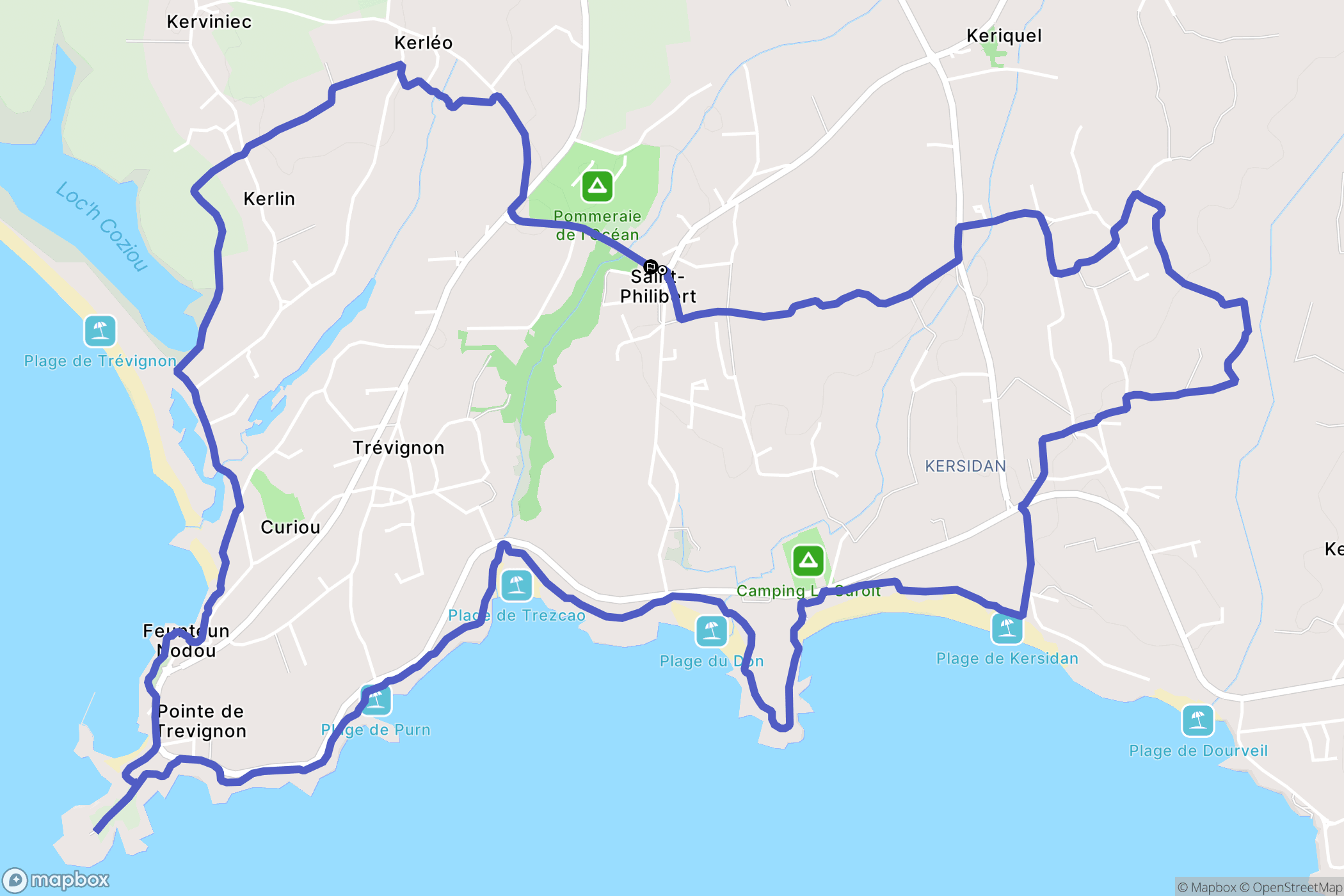 Saint-Philibert : carte du parcours de randonnée - France