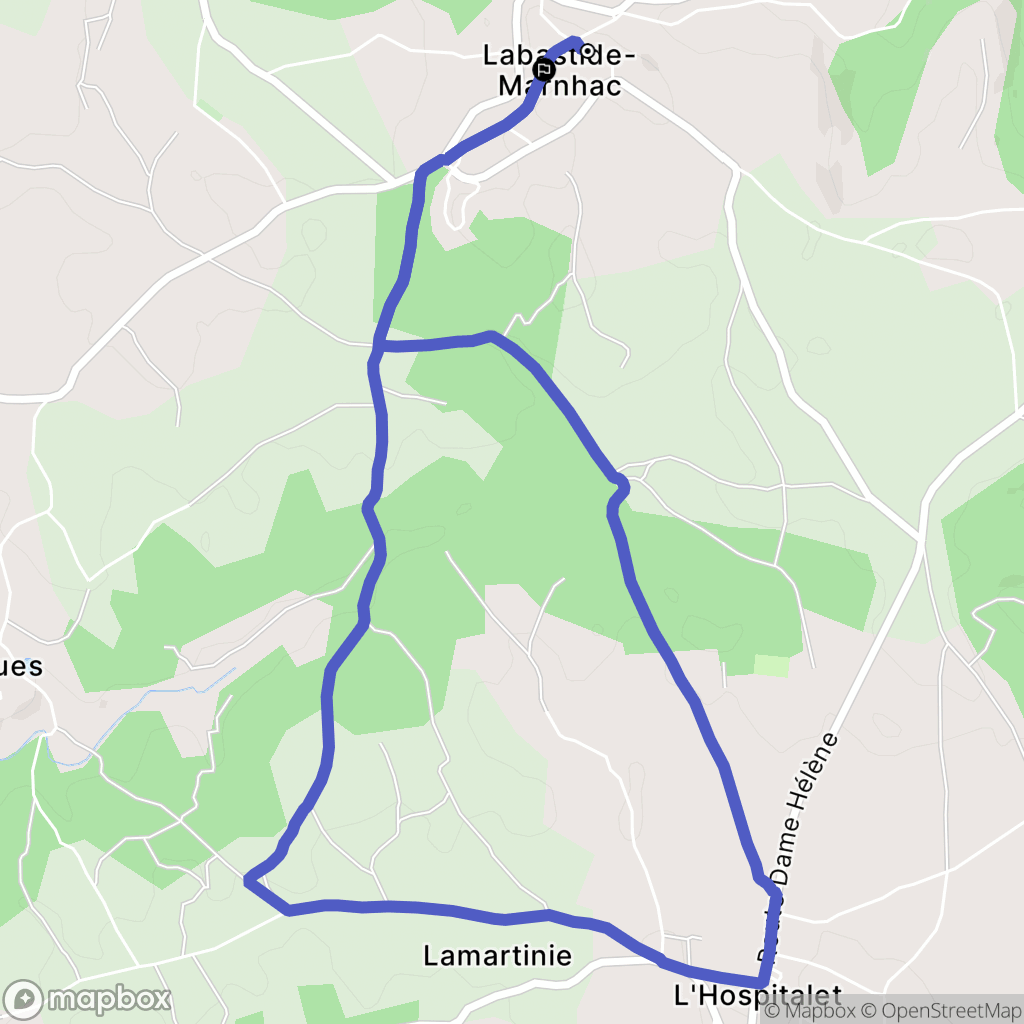 Labastide-Marnhac : carte du parcours de randonnée - France