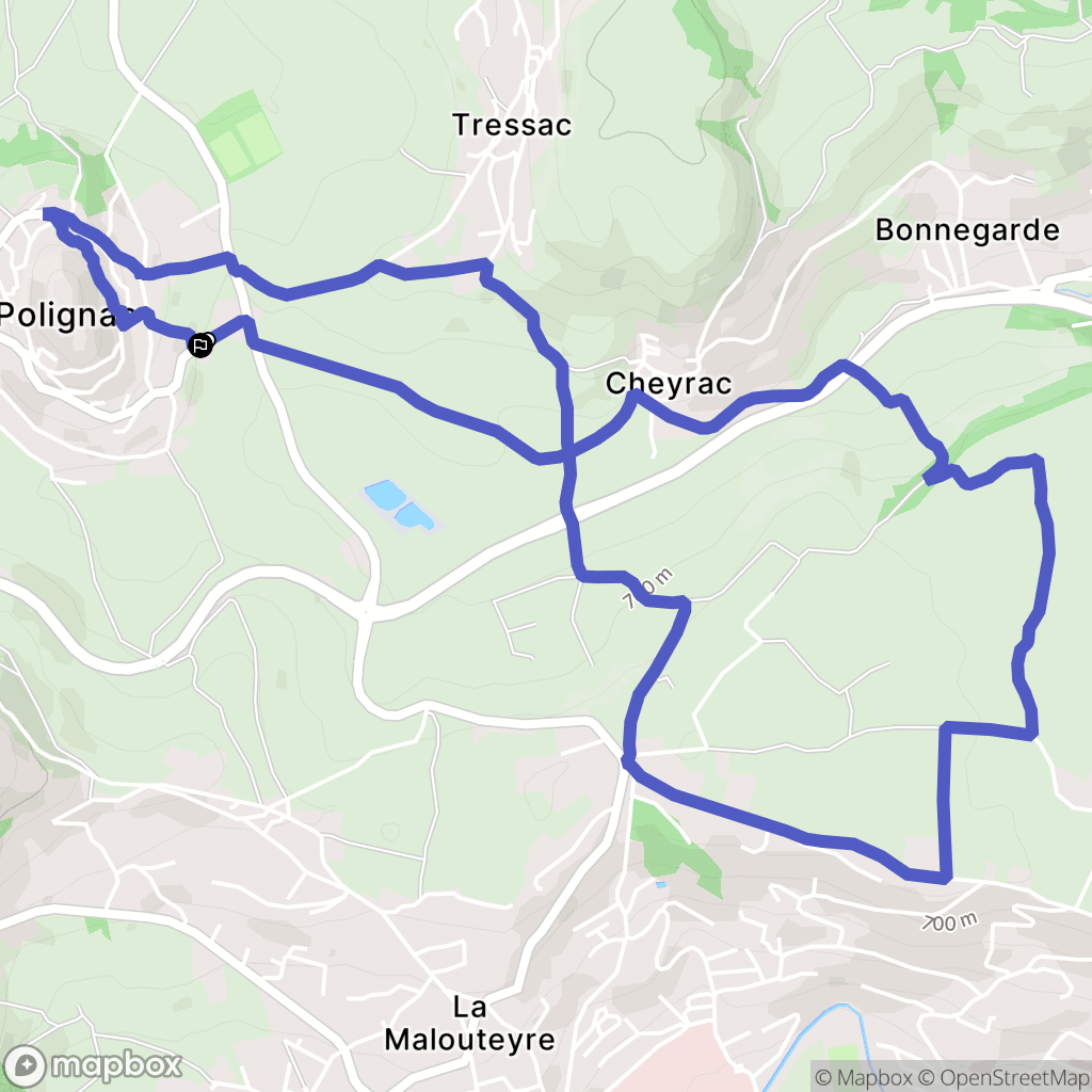 Polignac : carte du parcours de randonnée - France
