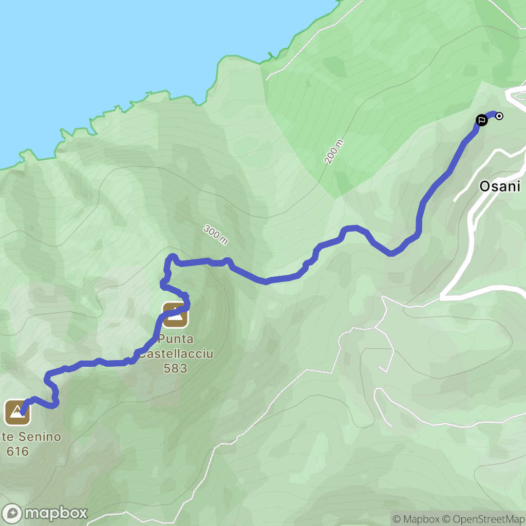 Osani : carte du parcours de randonnée - France