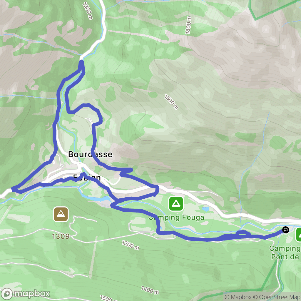 Aragnouet : carte du parcours de randonnée - France