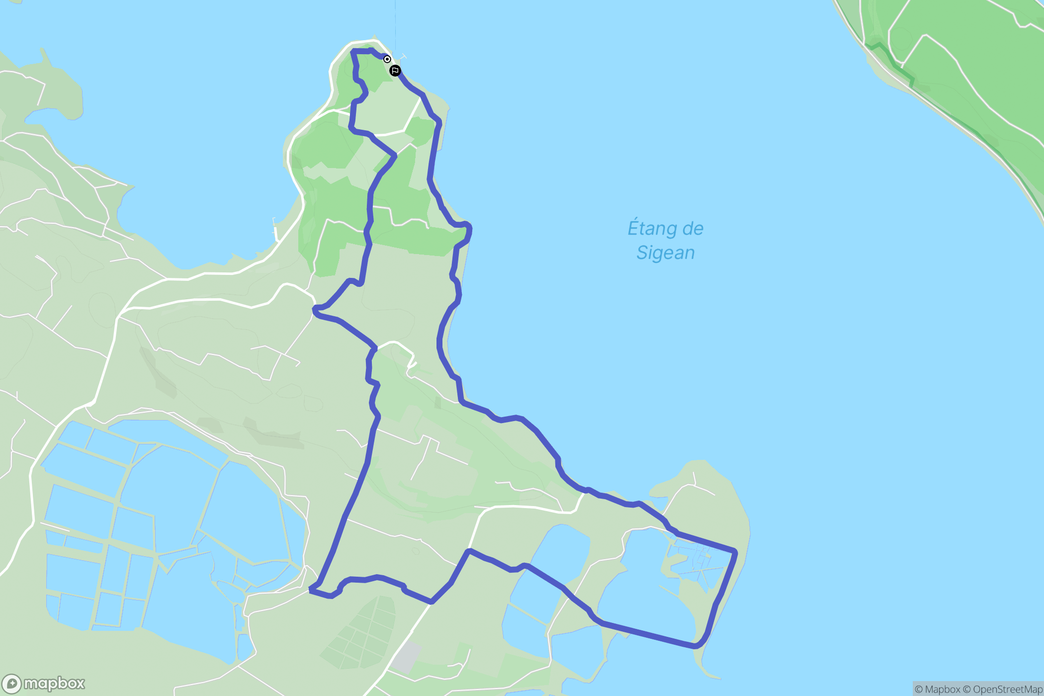 Sigean : carte du parcours de randonnée - France