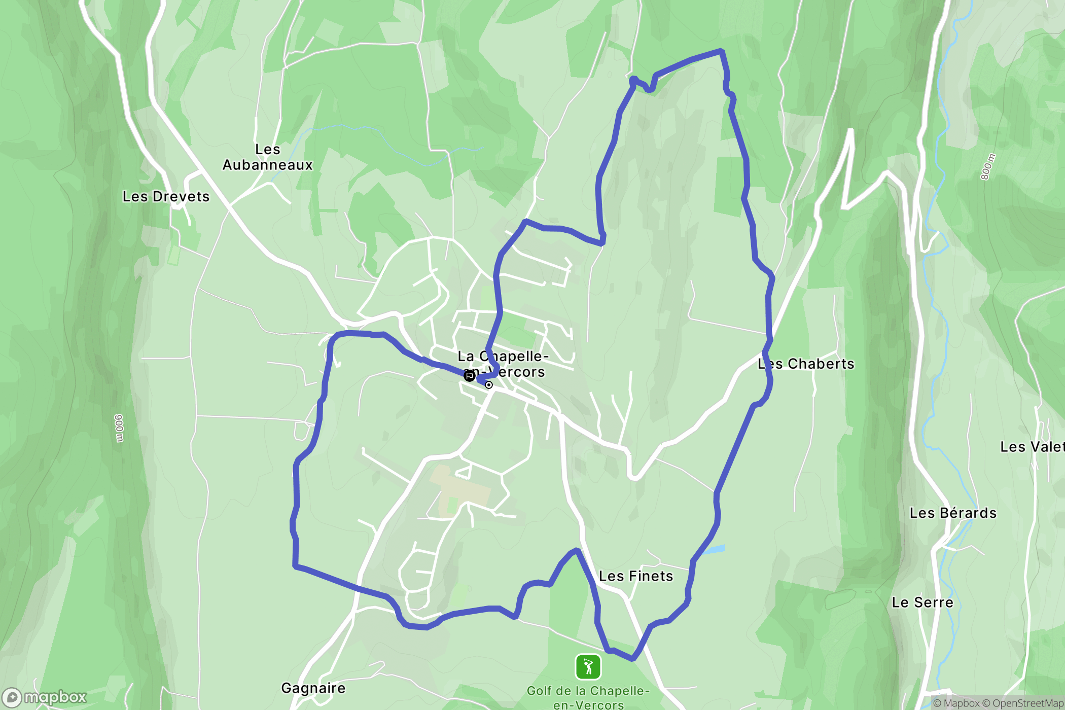La Chapelle-en-Vercors : carte du parcours de randonnée - France