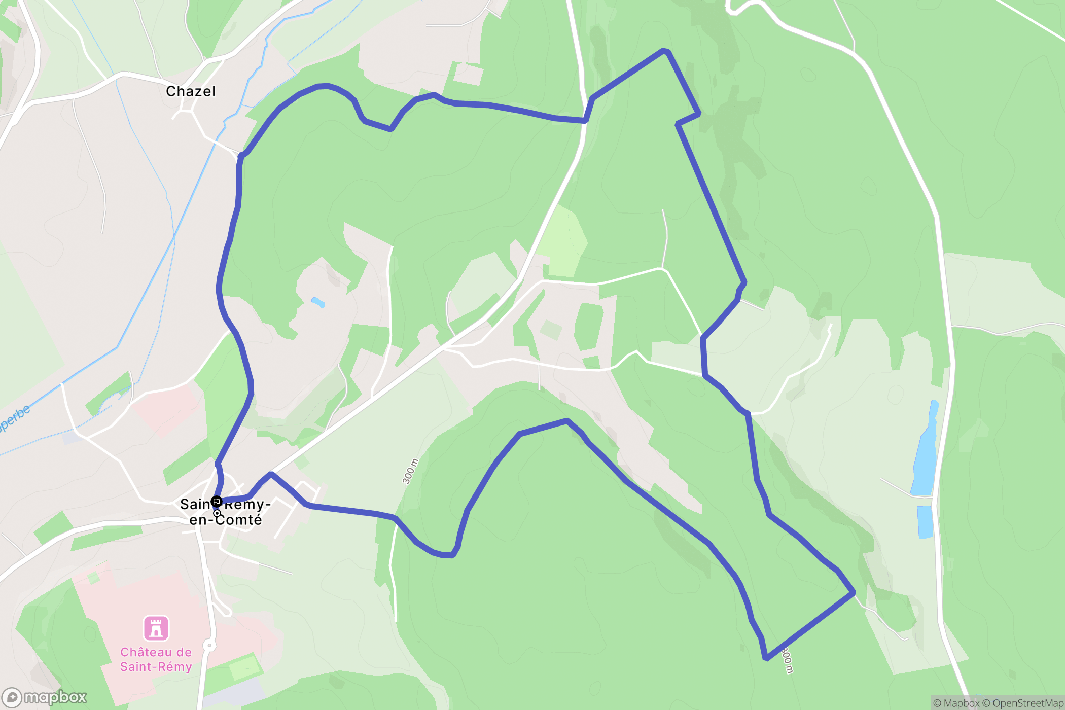 Saint-Rémy-en-Comté : carte du parcours de randonnée - France
