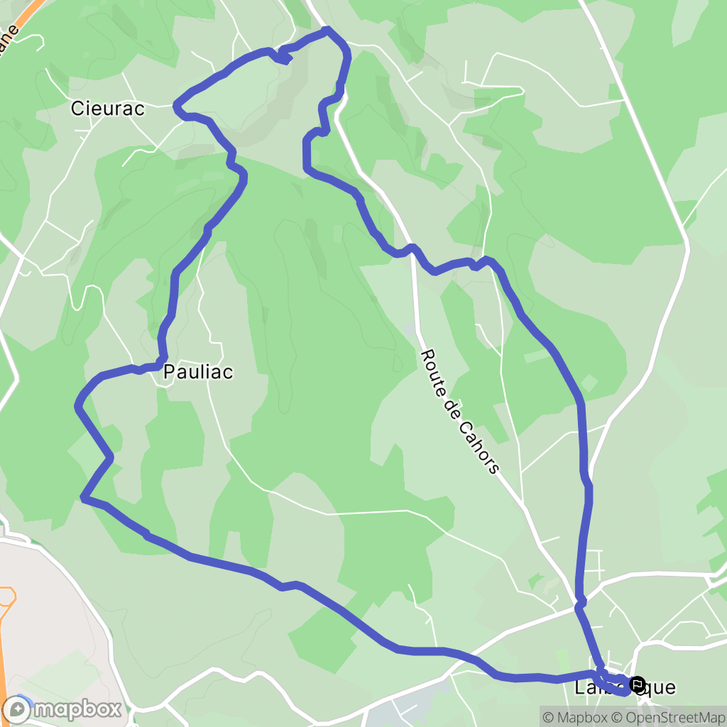 Lalbenque : carte du parcours de randonnée - France