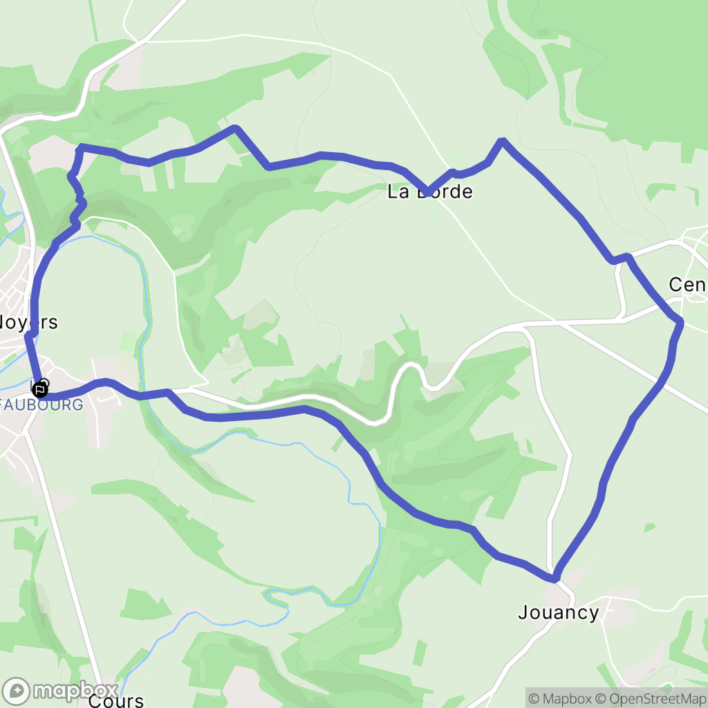 Noyers : carte du parcours de randonnée - France