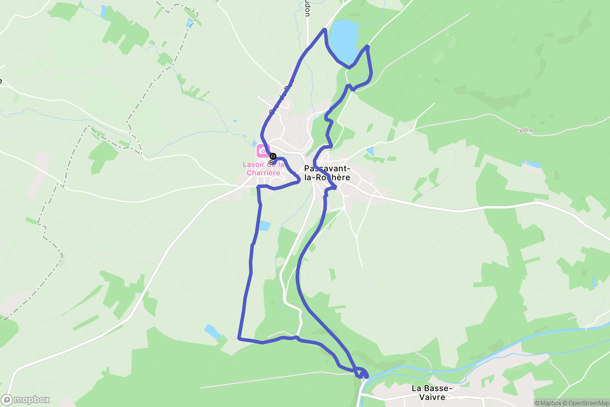 Passavant-la-Rochère : carte du parcours de randonnée - France