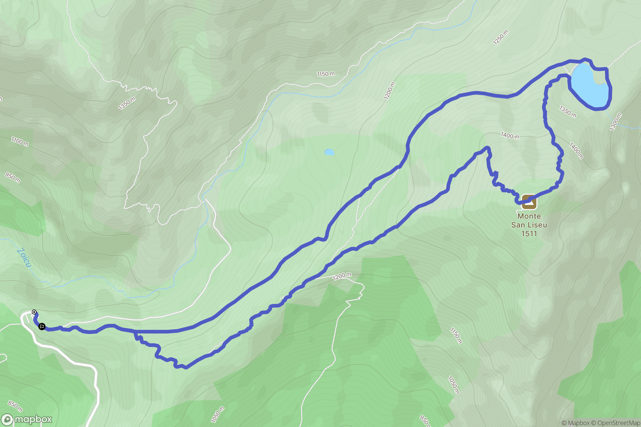 Soccia : carte du parcours de randonnée - France