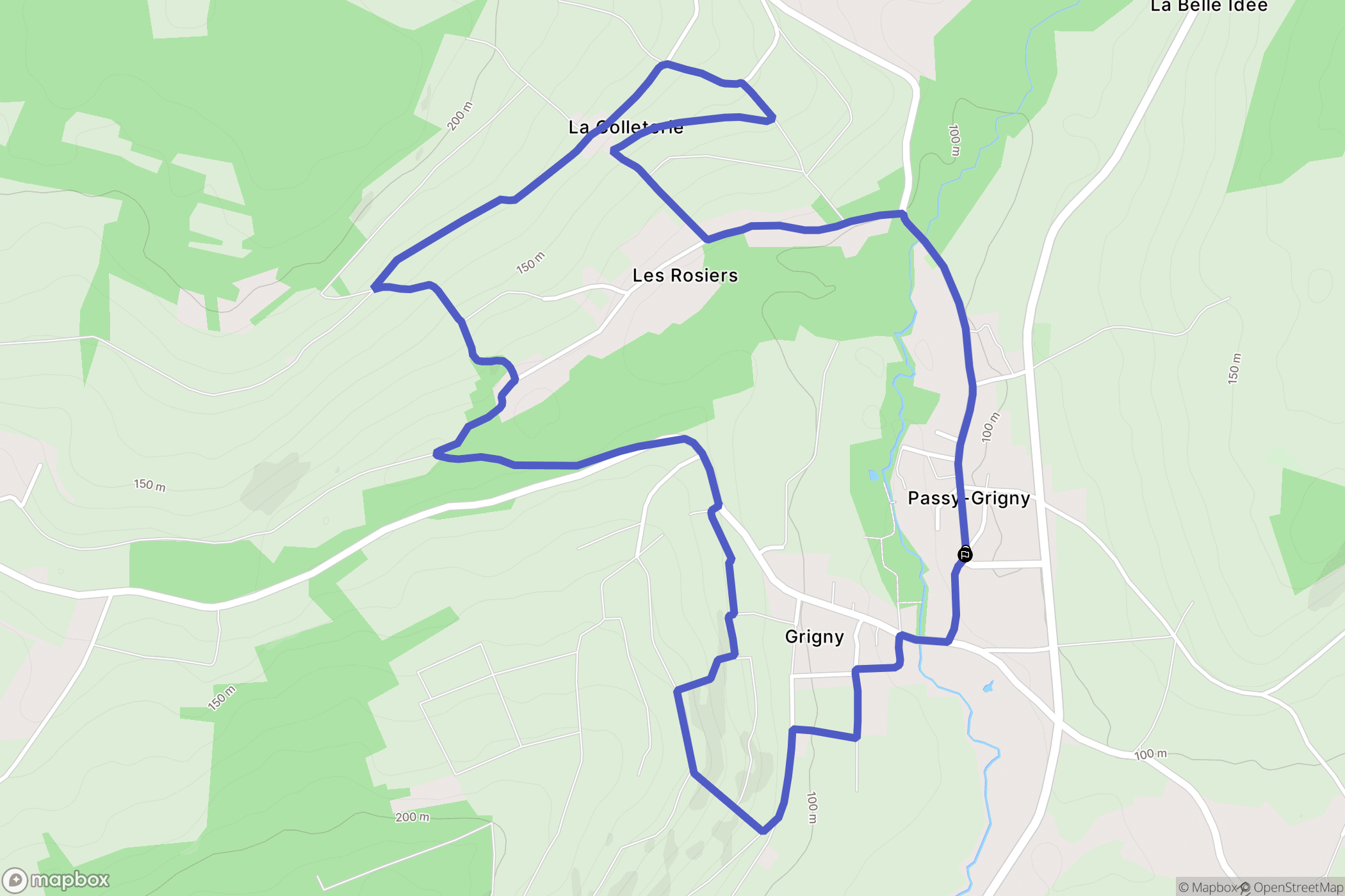 Passy-Grigny : carte du parcours de randonnée - France