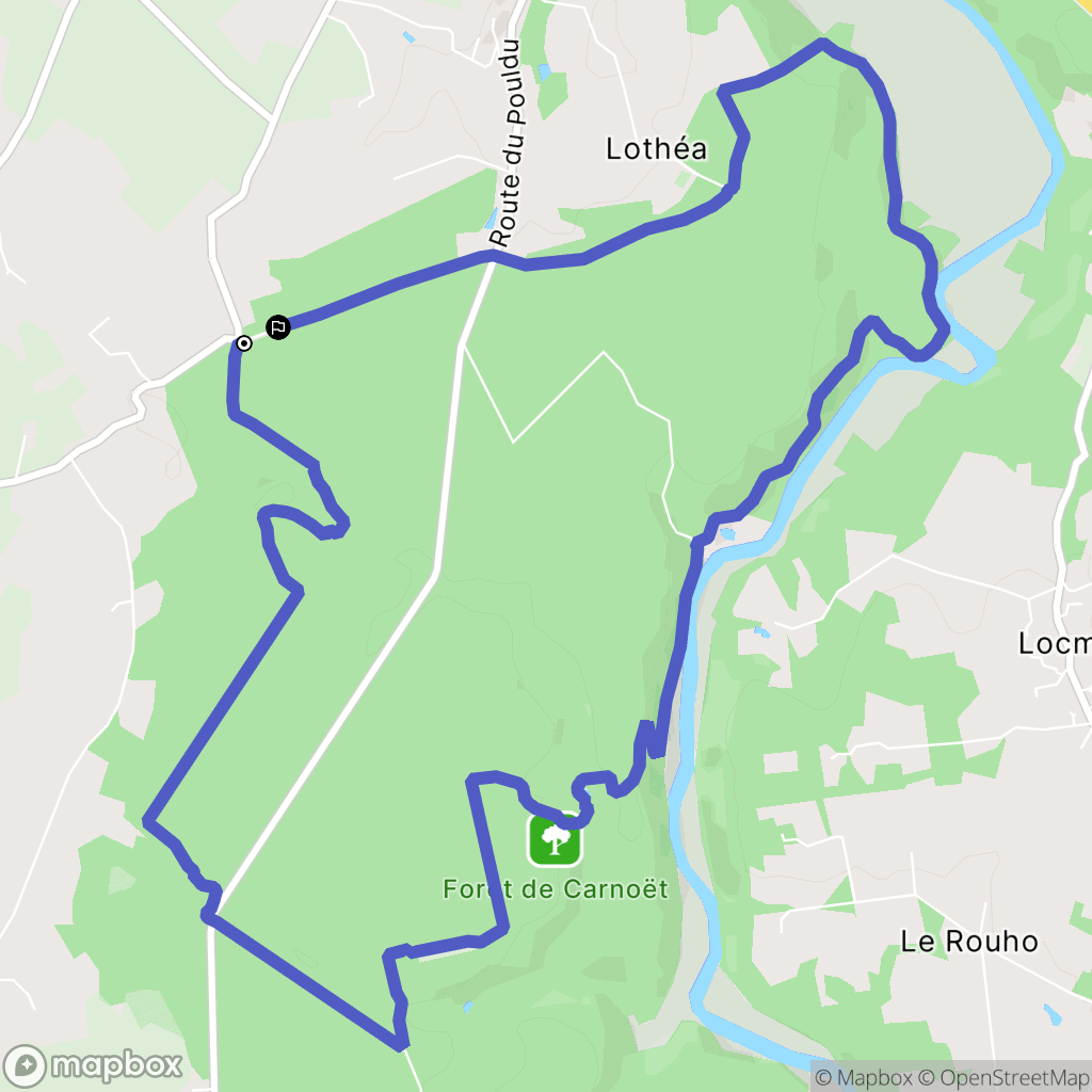 Quimperlé : carte du parcours de randonnée - France