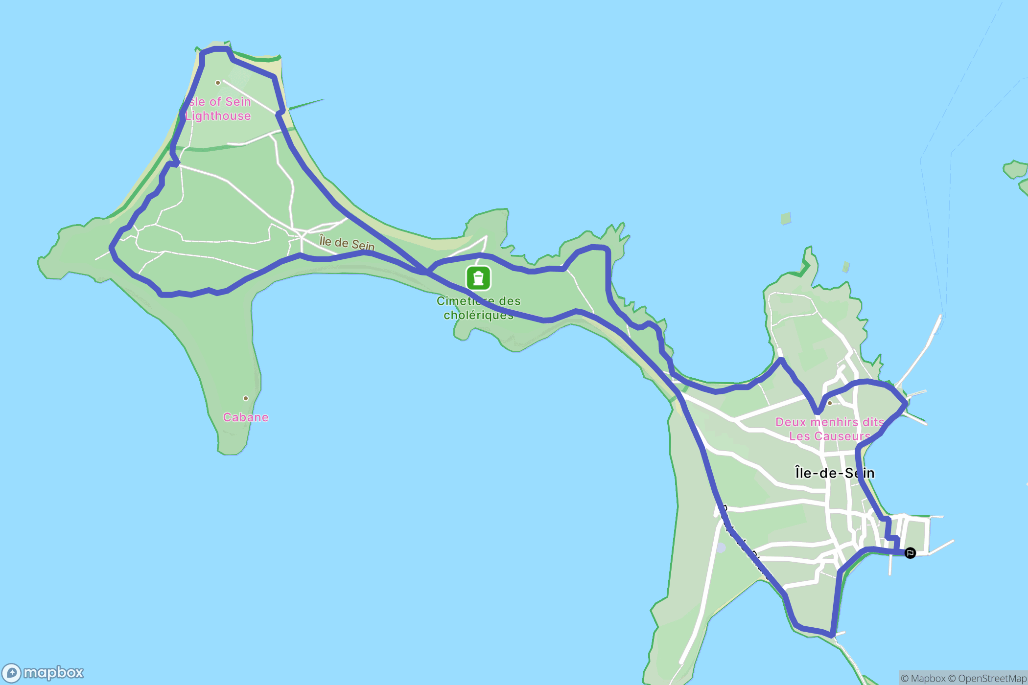 Île-de-sein: routekaart voor buitenactiviteiten - France