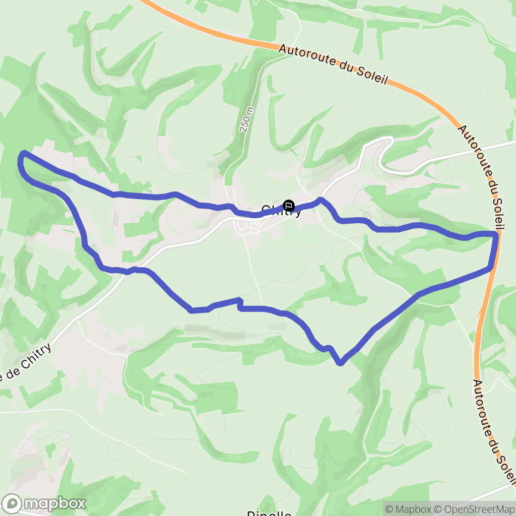 Chitry : carte du parcours de randonnée - France