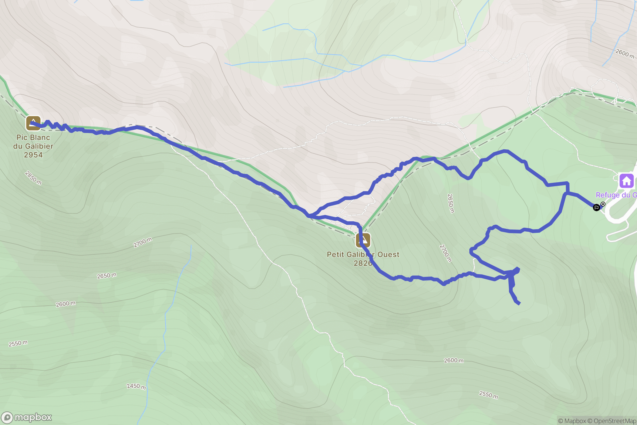 La Grave : carte du parcours de randonnée - France