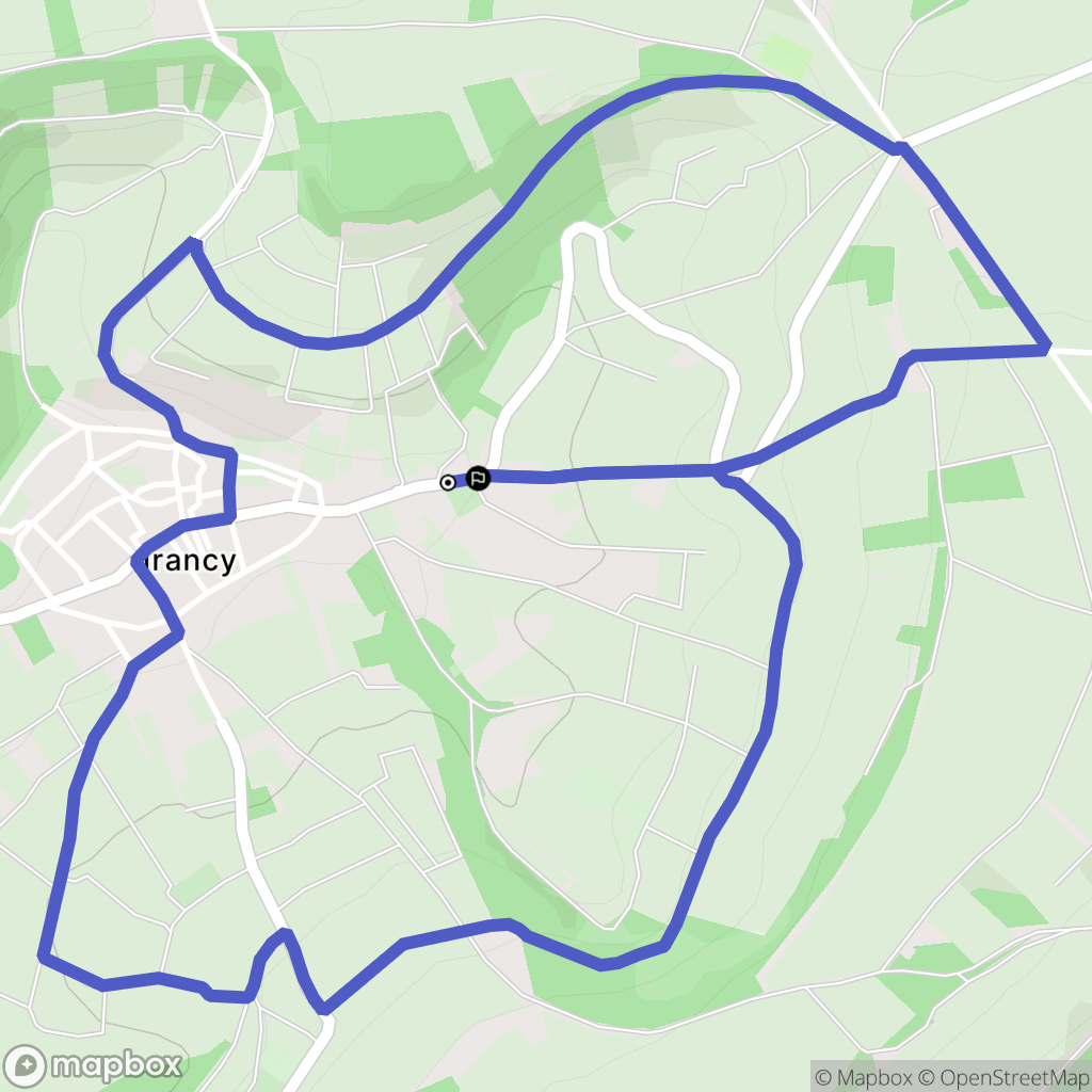 Irancy : carte du parcours de randonnée - France