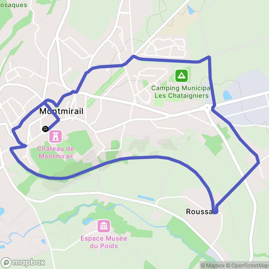 Montmirail : carte du parcours de randonnée - France