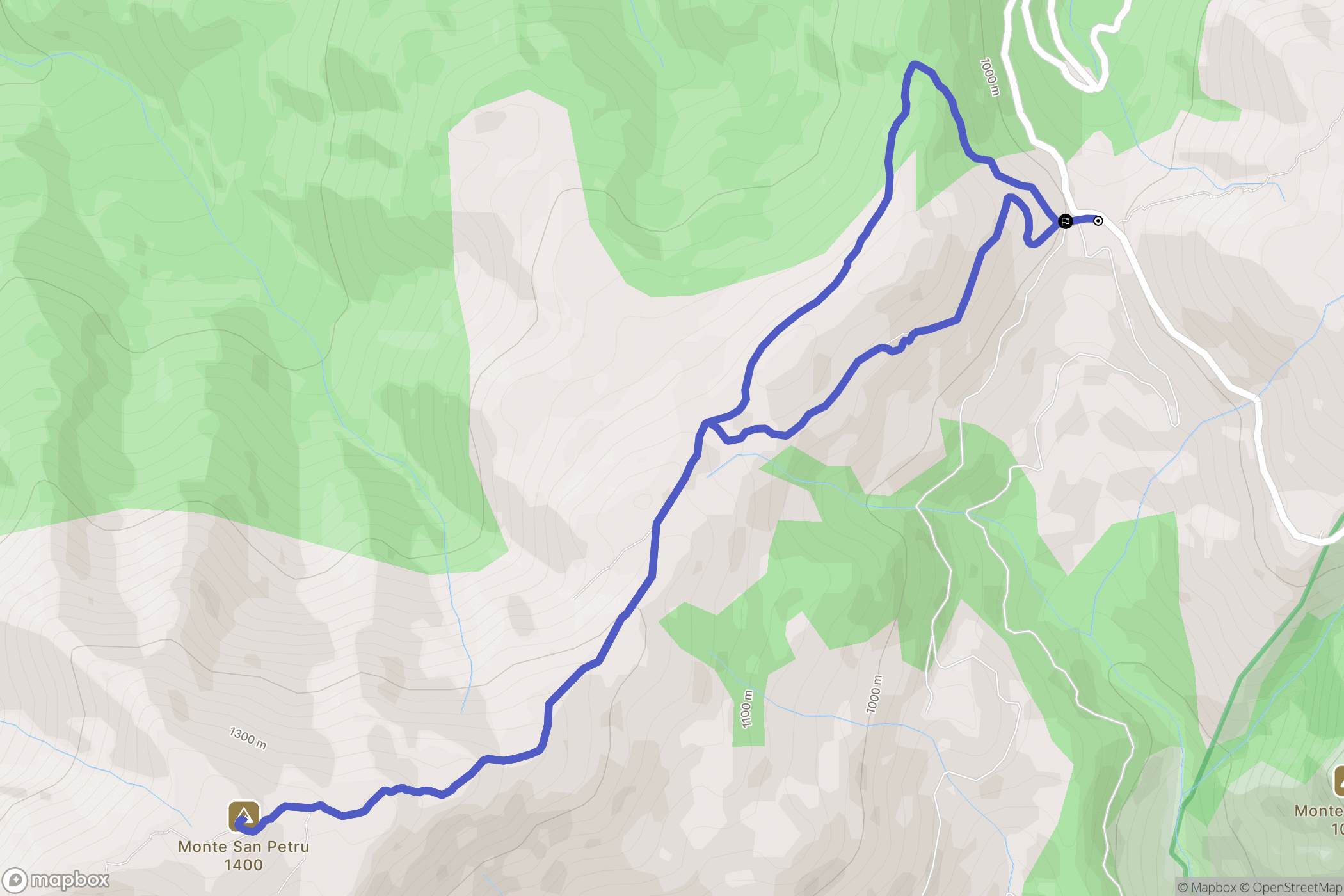 Petreto-Bicchisano : carte du parcours de randonnée - France