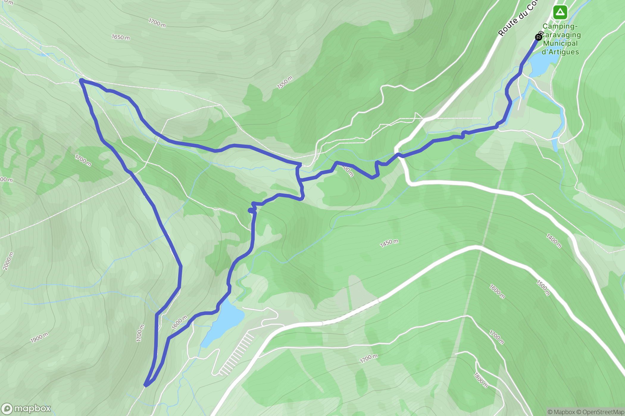 Artigues : carte du parcours de randonnée - France