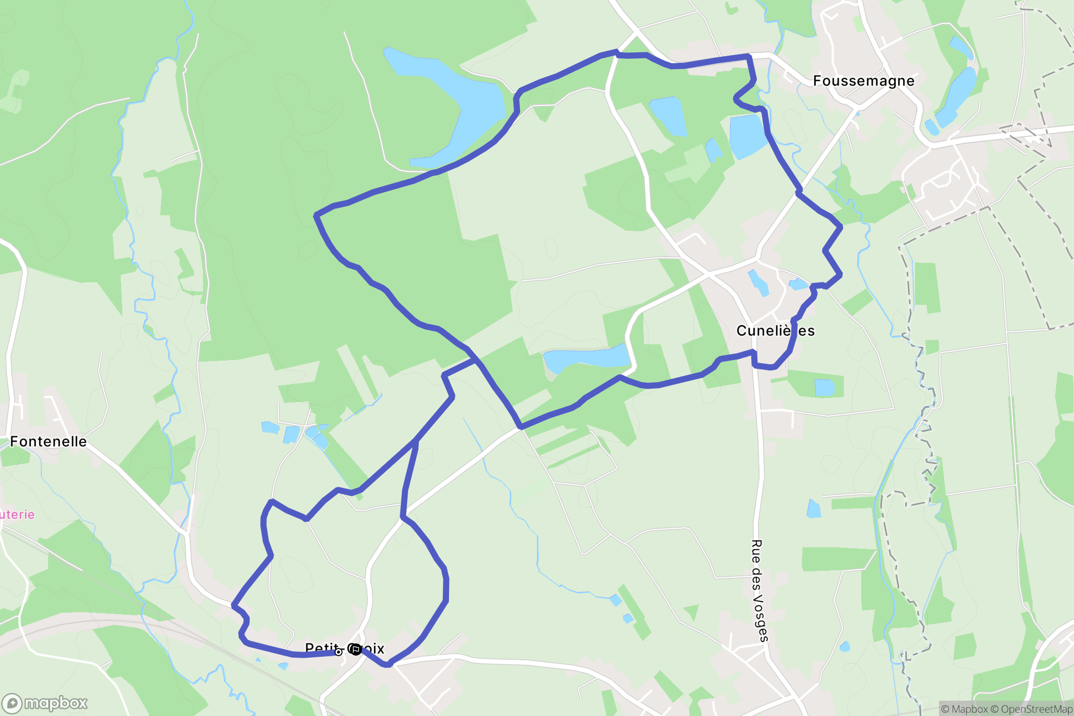 Petit-Croix : carte du parcours de randonnée - France
