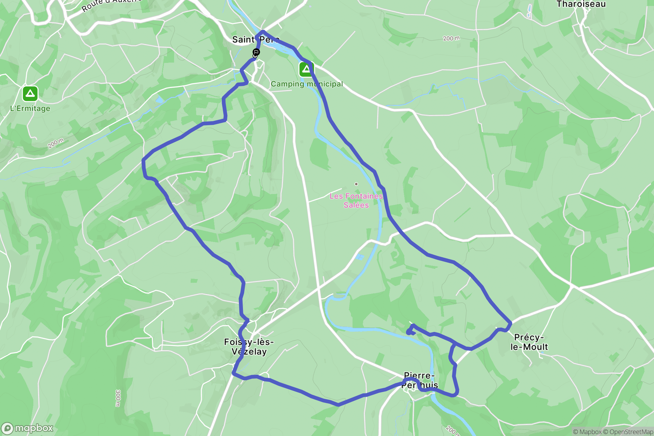 Saint-Père : carte du parcours de randonnée - France