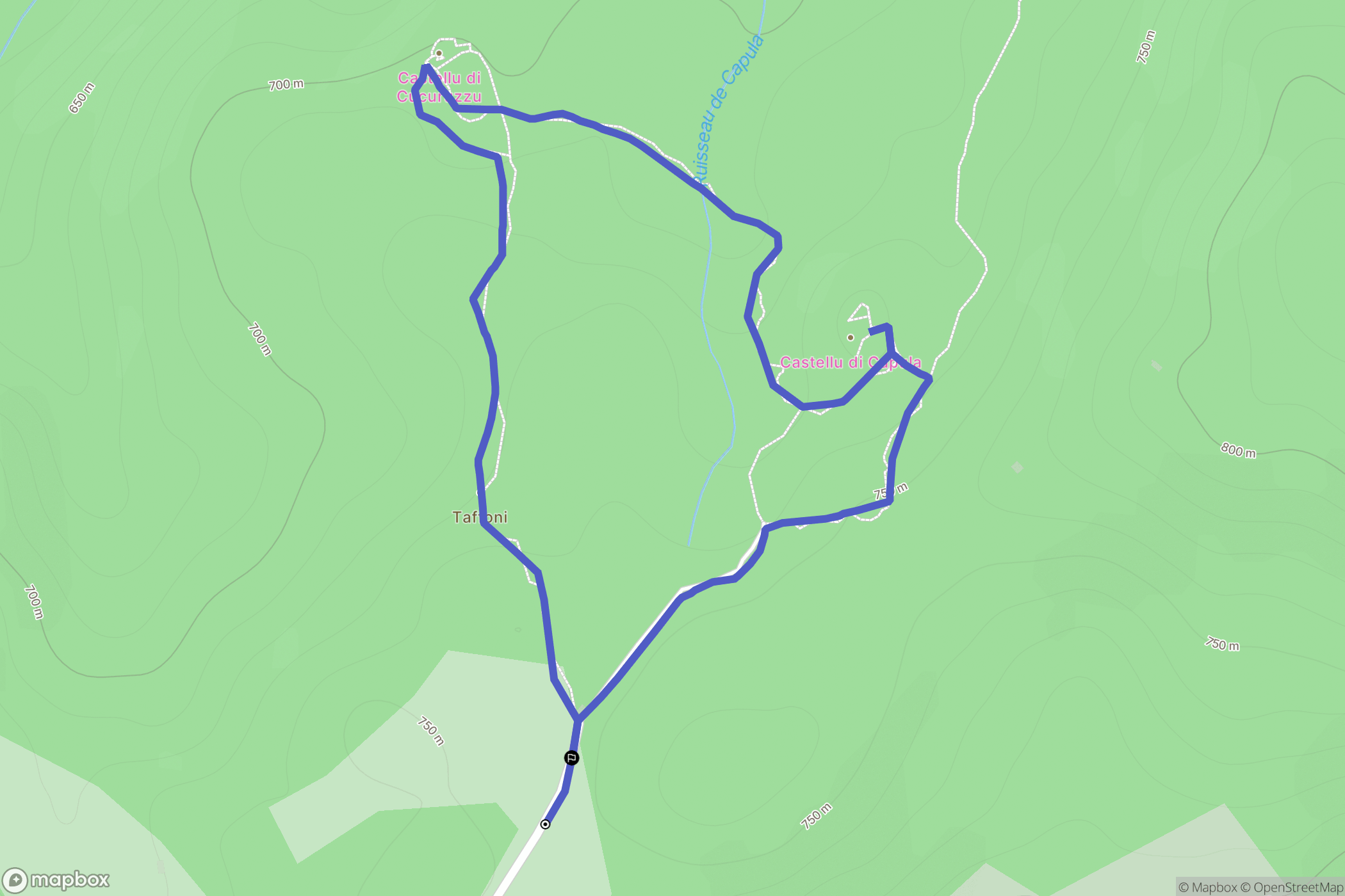Levie : carte du parcours de randonnée - France