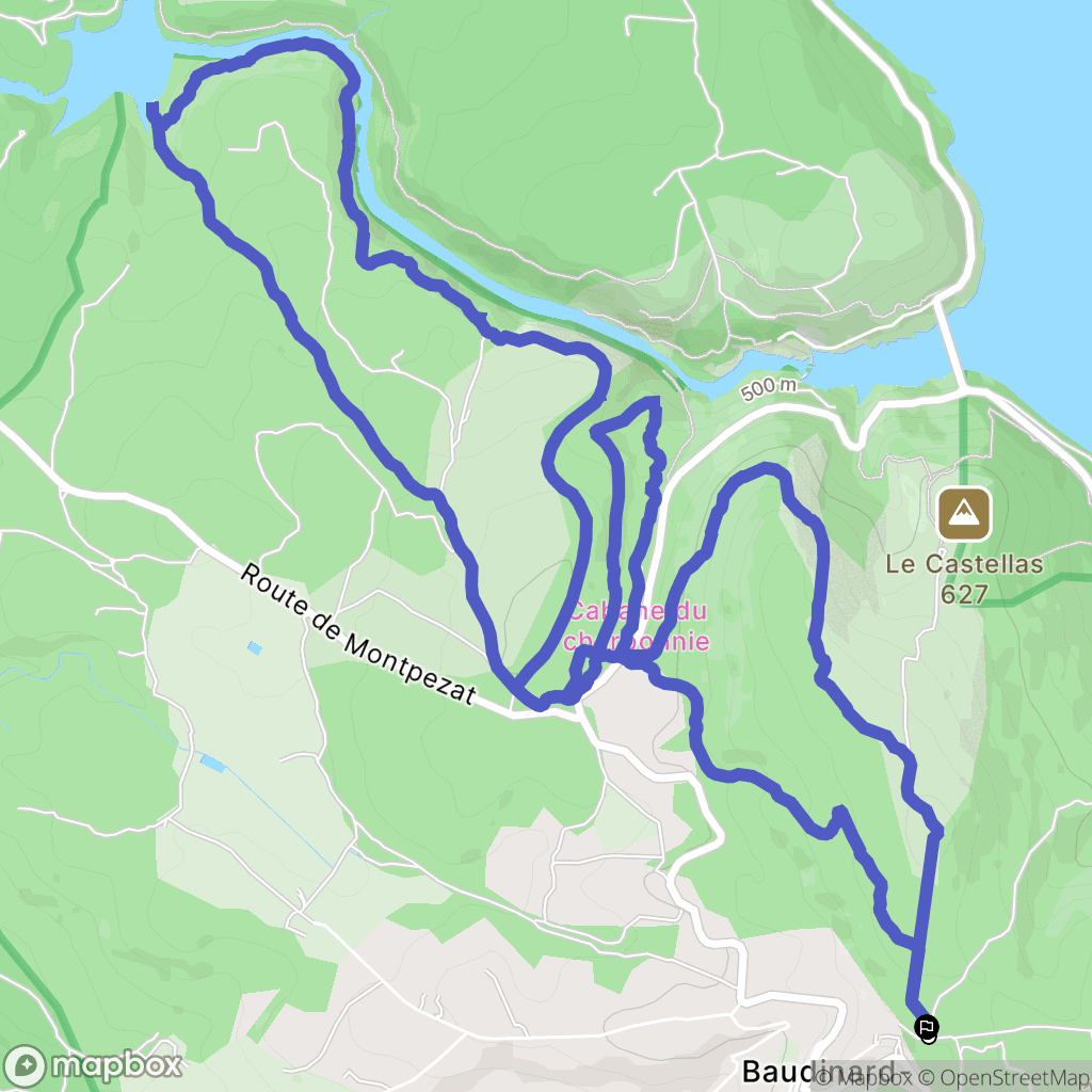 Baudinard-sur-Verdon : carte du parcours de randonnée - France