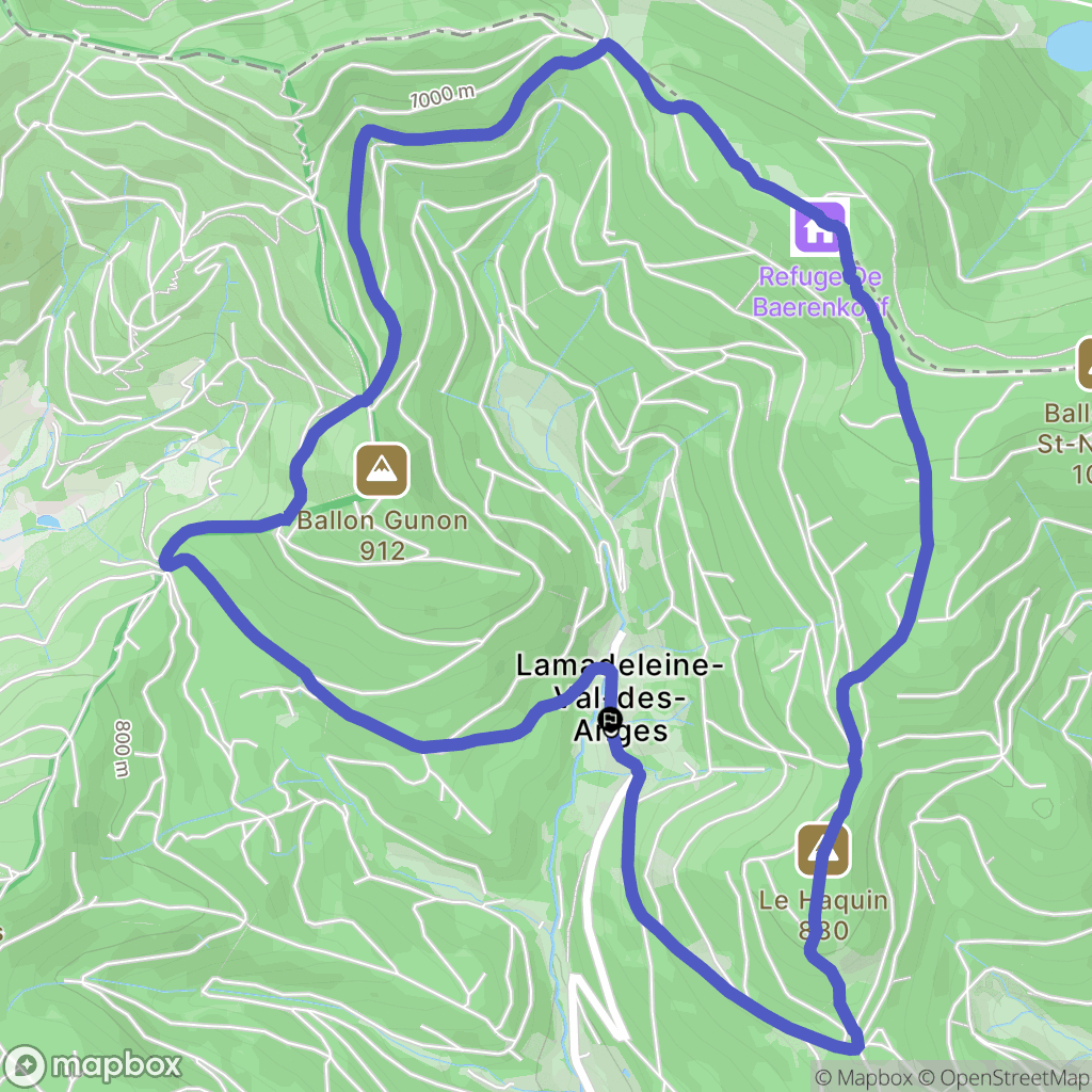 Lamadeleine-Val-des-Anges : carte du parcours de randonnée - France