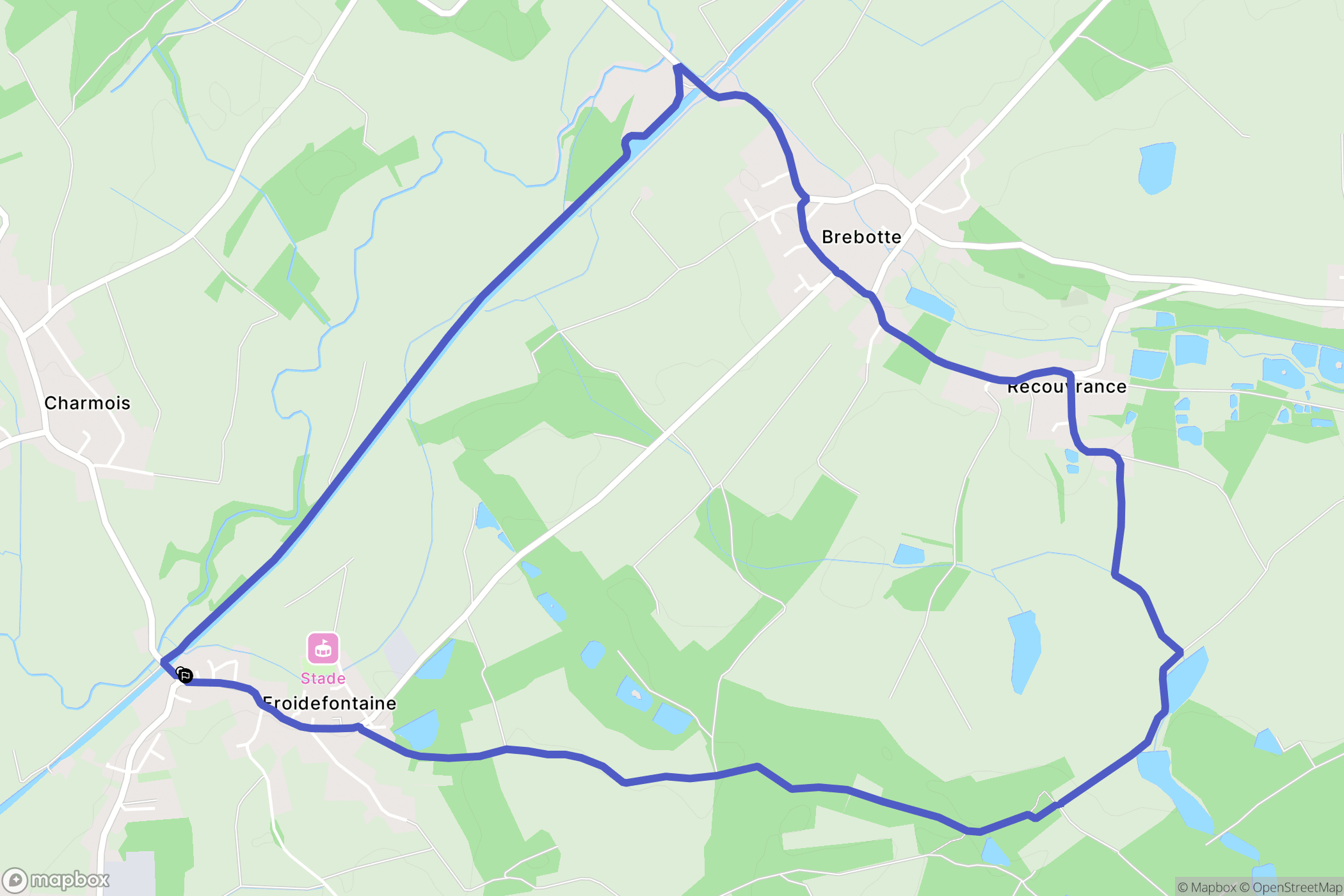 Froidefontaine : carte du parcours de randonnée - France