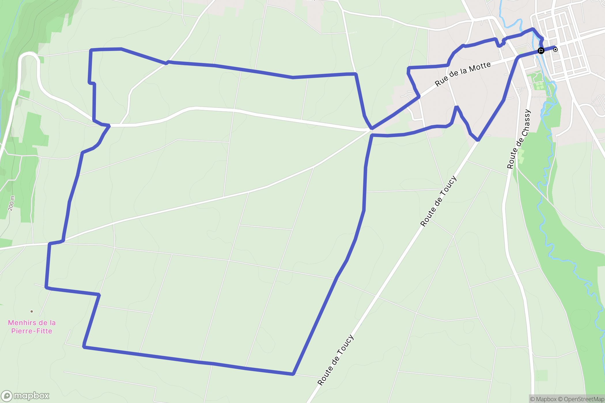 Montholon : carte du parcours de randonnée - France