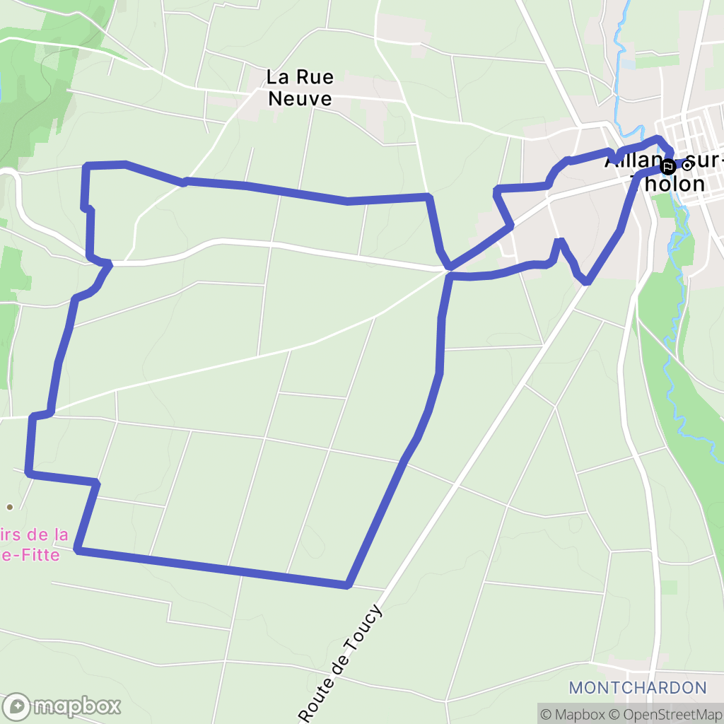 Montholon : carte du parcours de randonnée - France