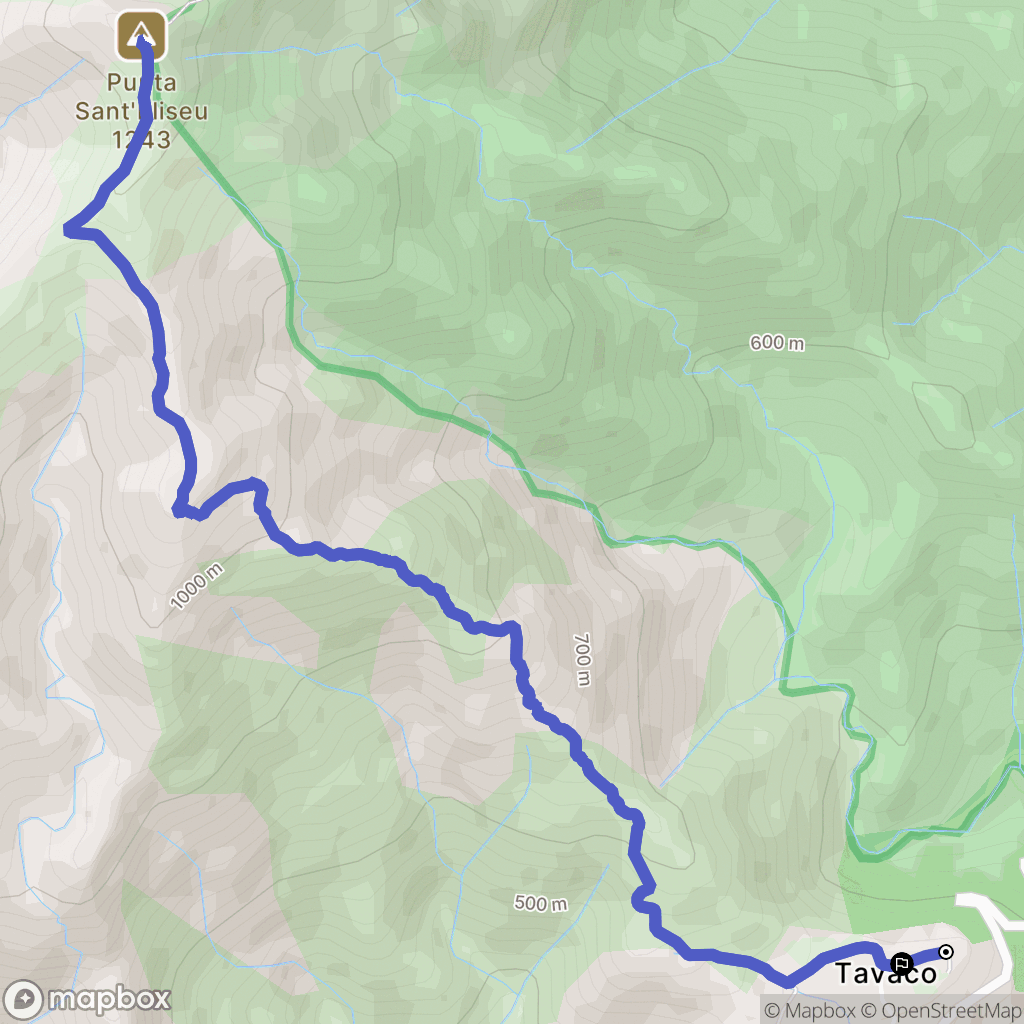 Tavaco : carte du parcours de randonnée - France