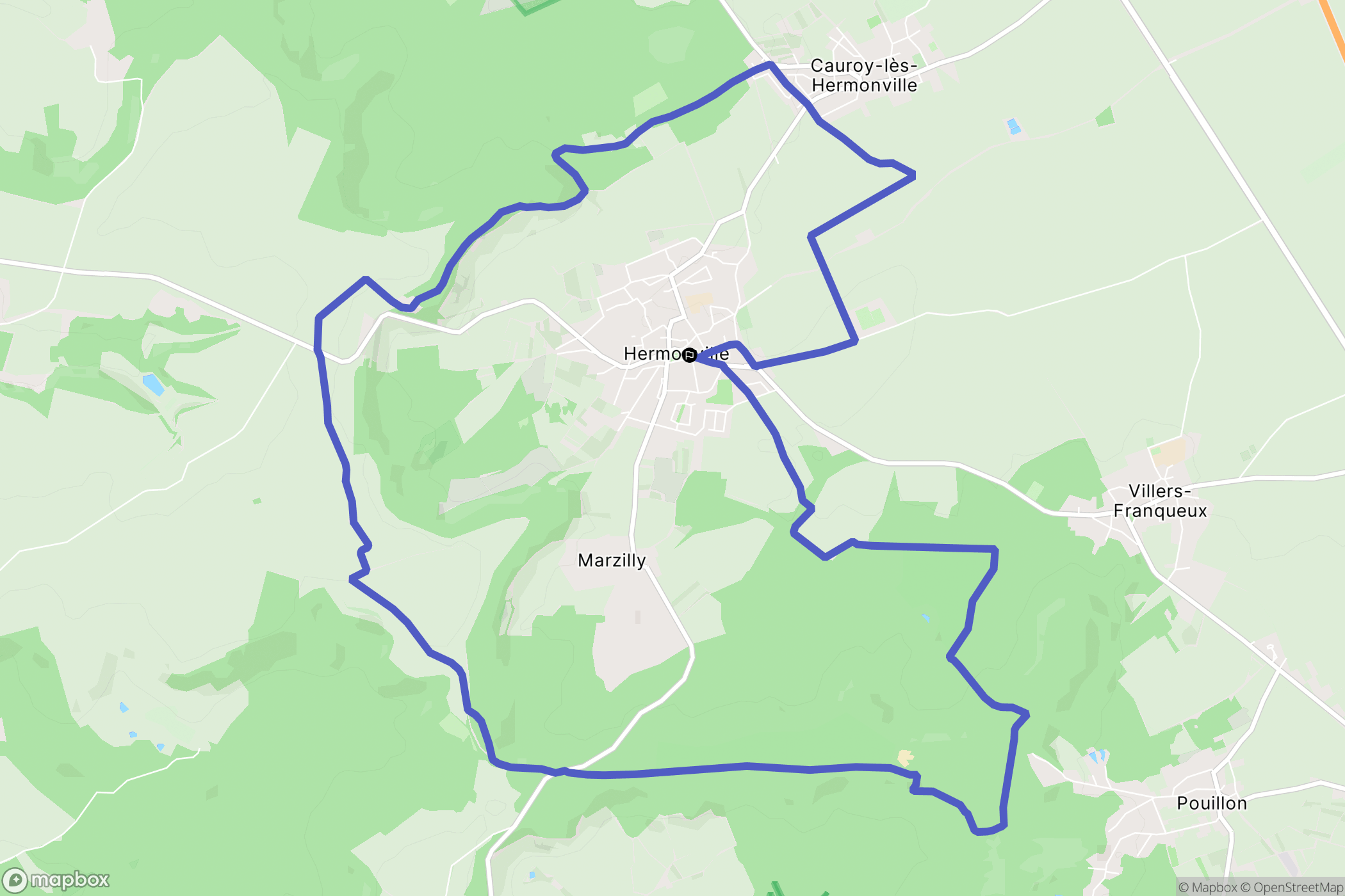 Hermonville : carte du parcours de randonnée - France