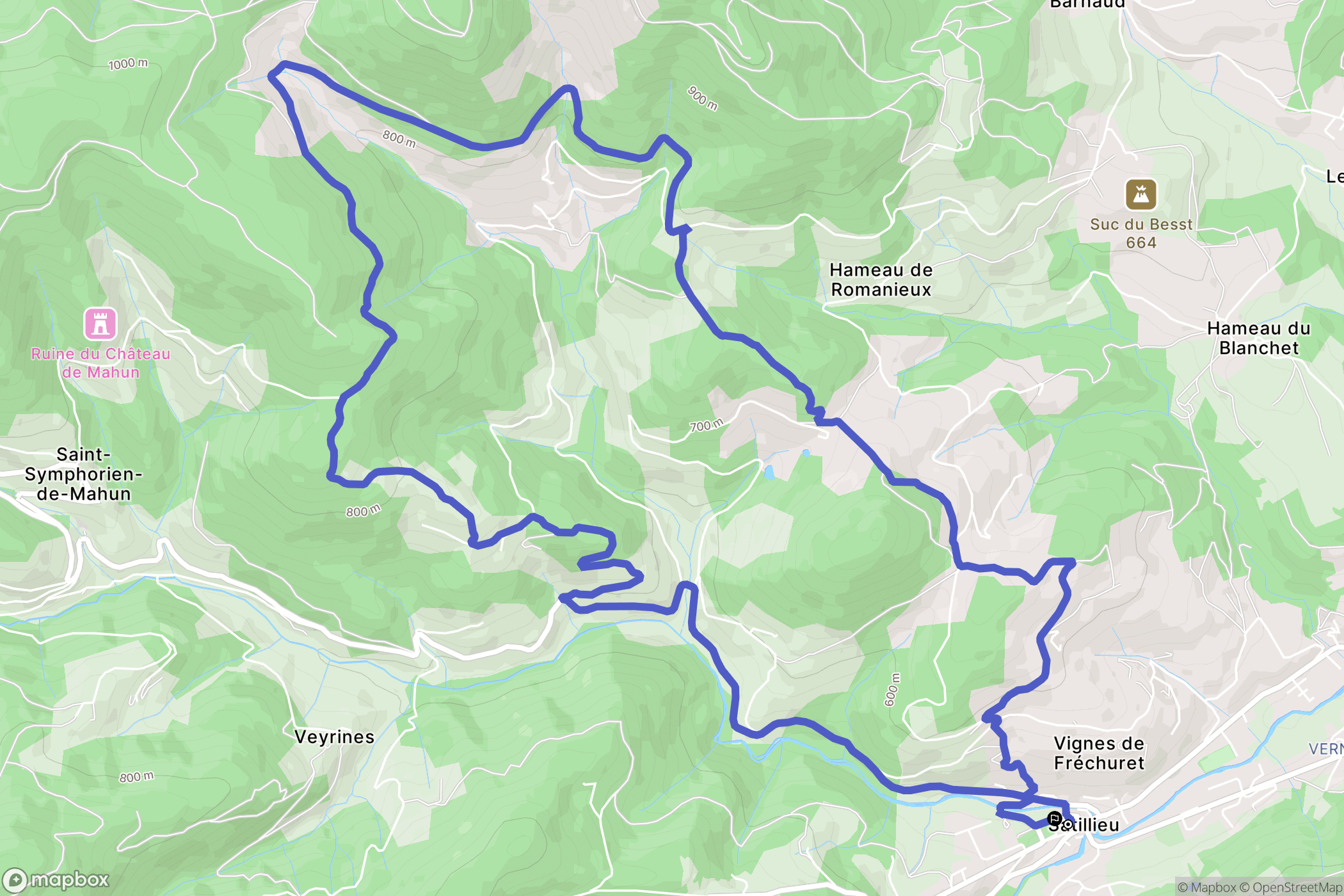 Satillieu : carte du parcours de randonnée - France