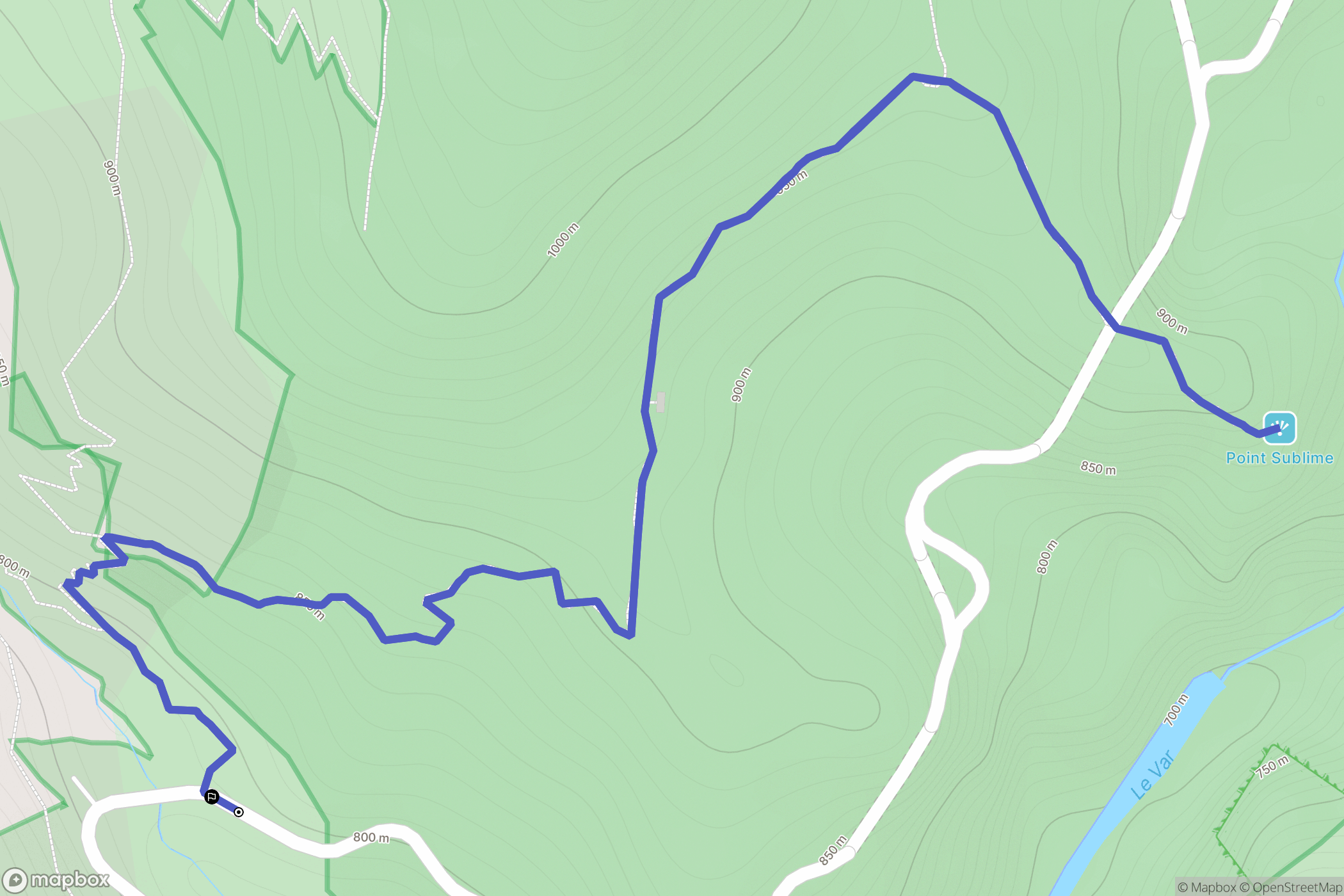 Daluis : carte du parcours de randonnée - France