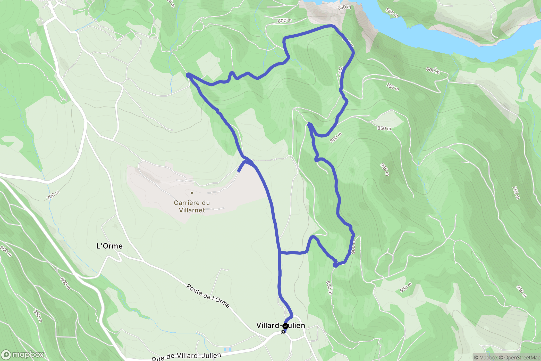 Villard-Julien : carte du parcours de randonnée - France