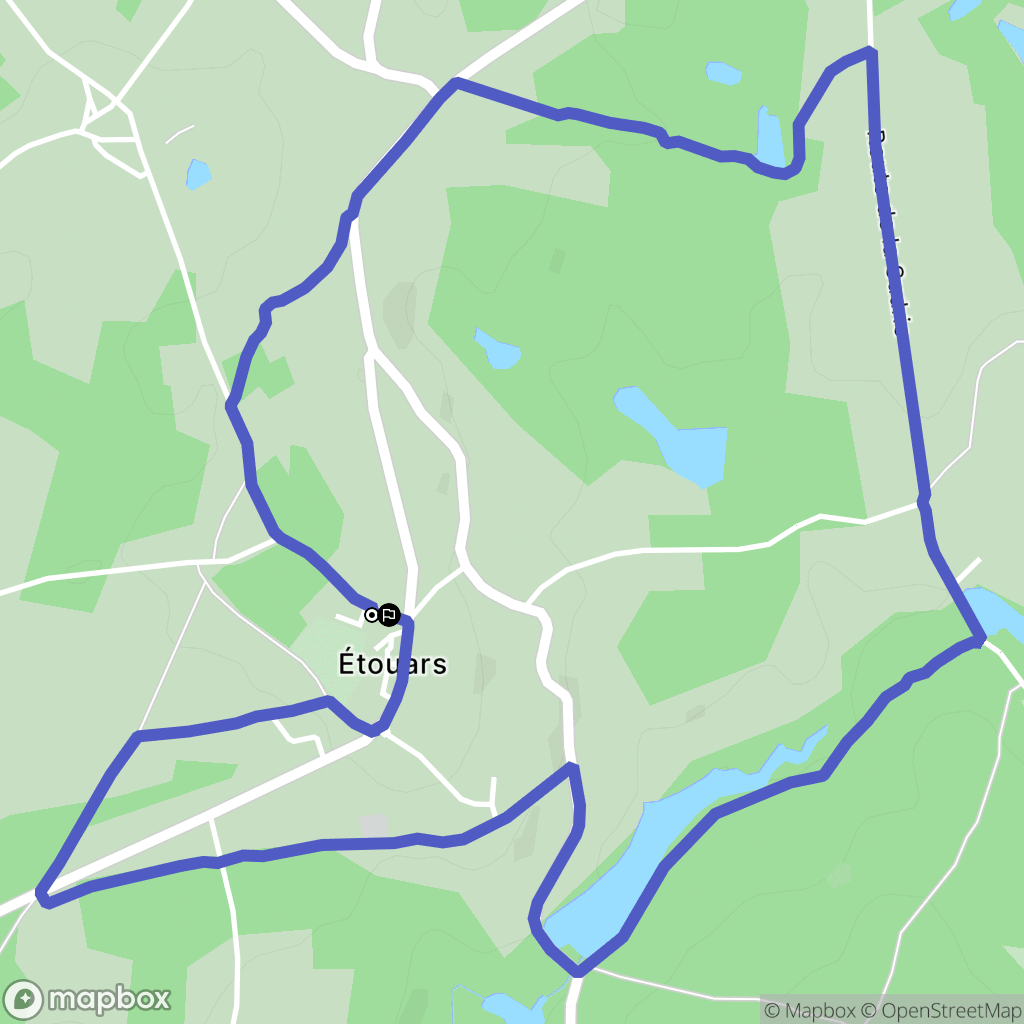 Étouars : carte du parcours de randonnée - France