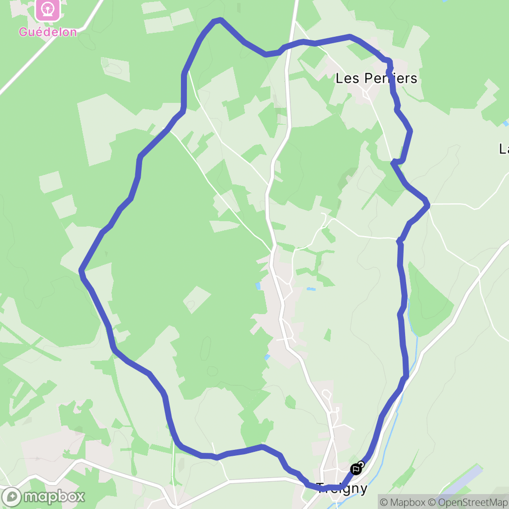 Treigny-Perreuse-Sainte-Colombe : carte du parcours de randonnée - France