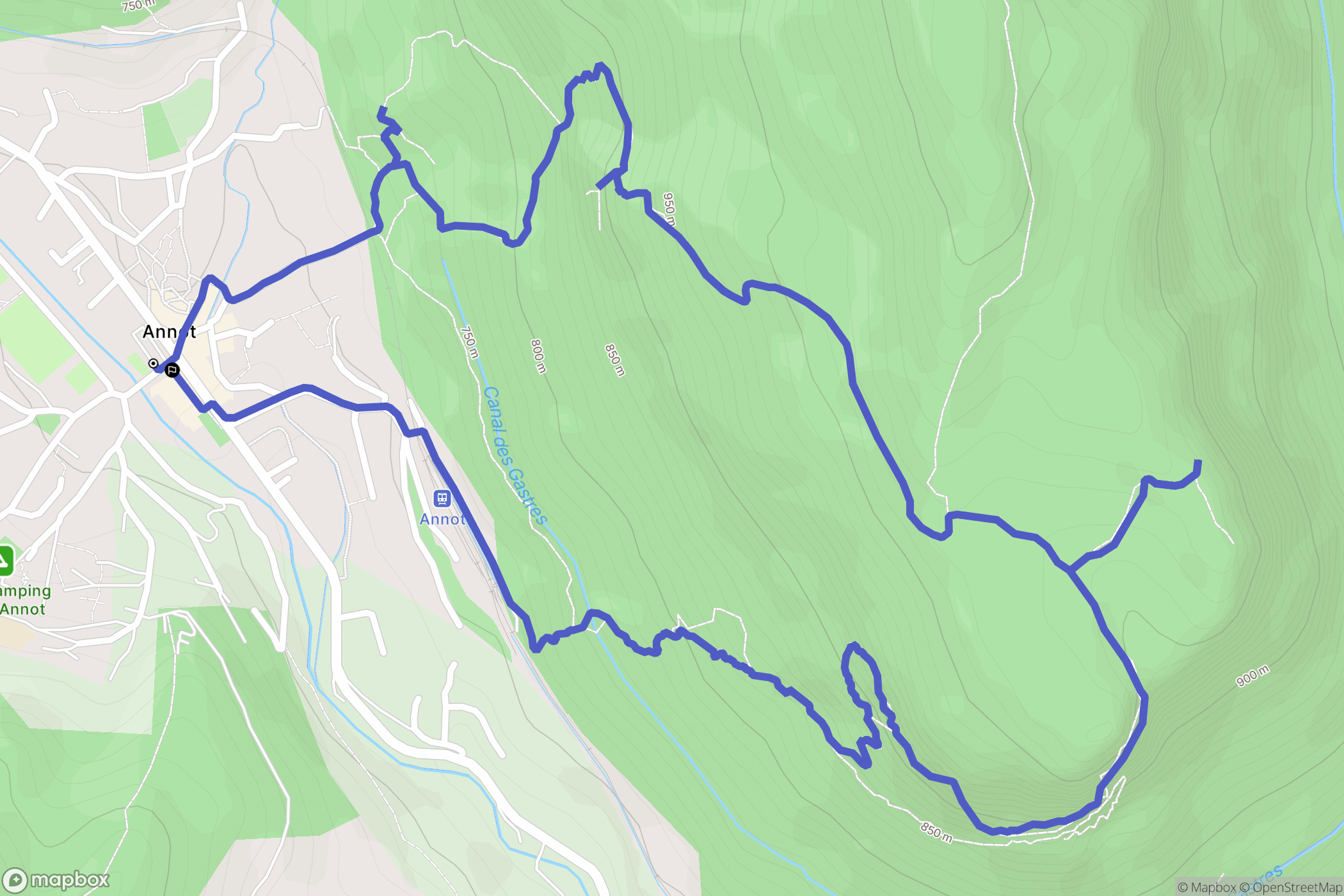 Annot : carte du parcours de randonnée - France