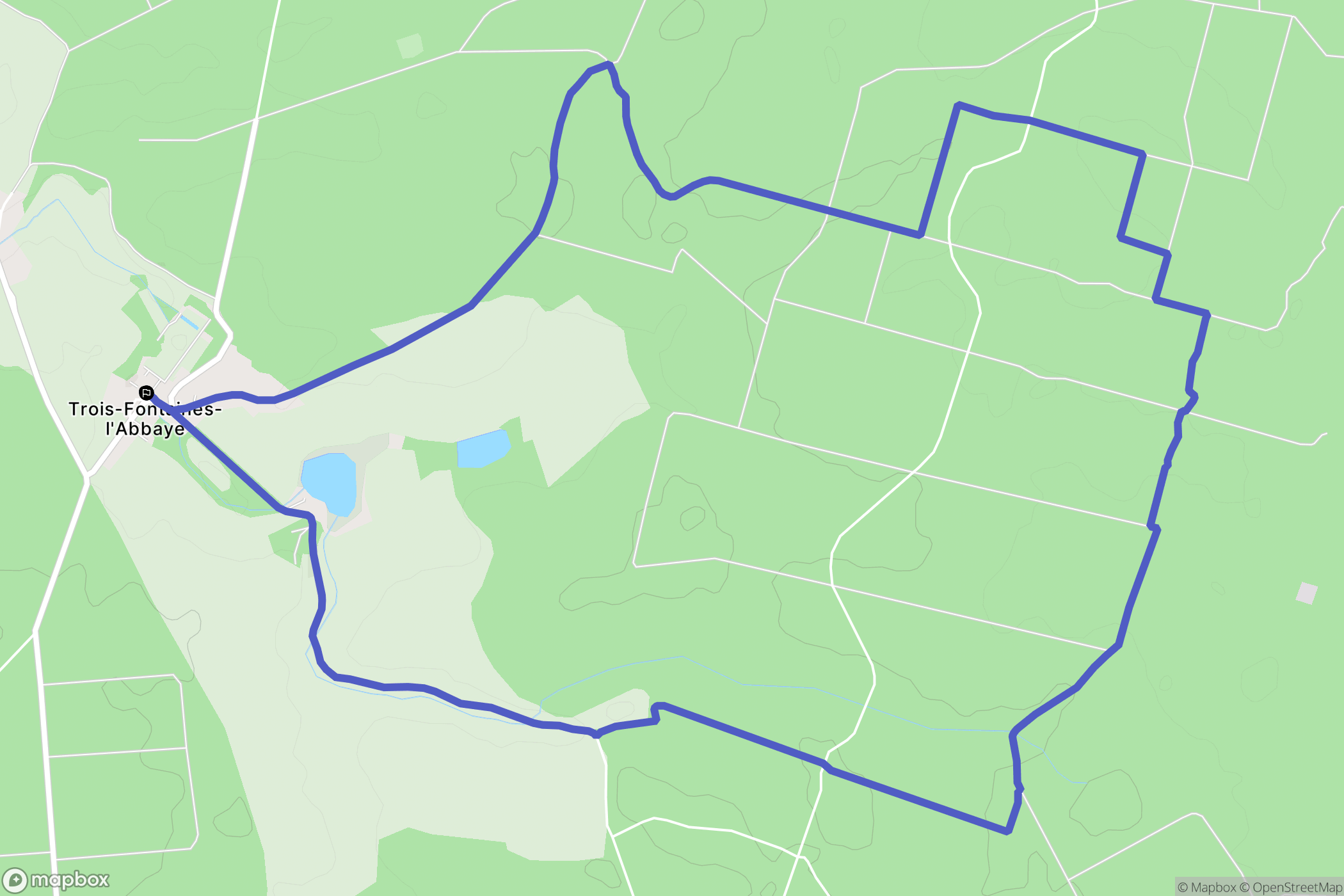 Trois-Fontaines-l'Abbaye : carte du parcours de randonnée - France