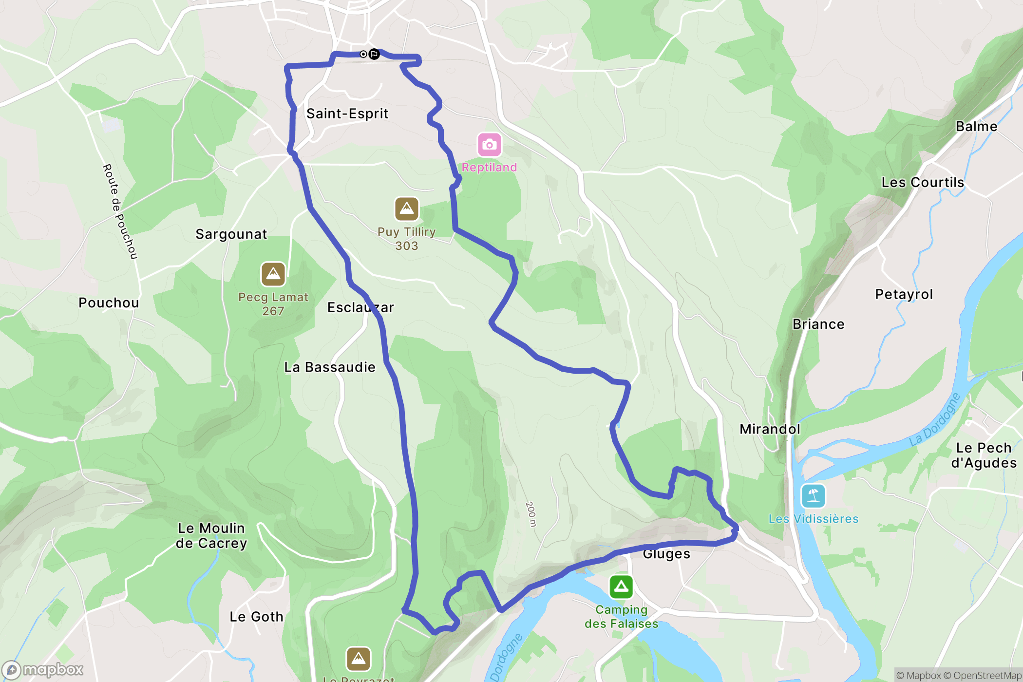 Martel : carte du parcours de randonnée - France