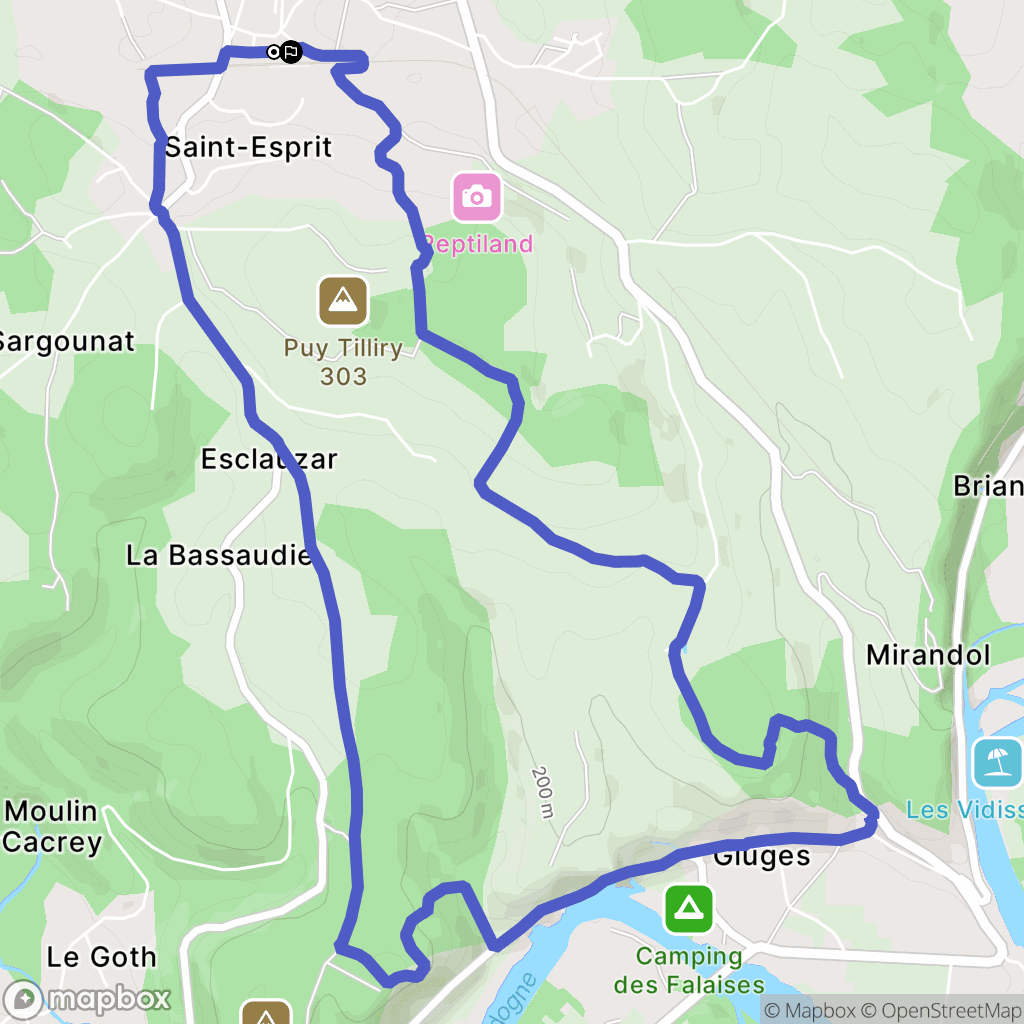 Martel : carte du parcours de randonnée - France