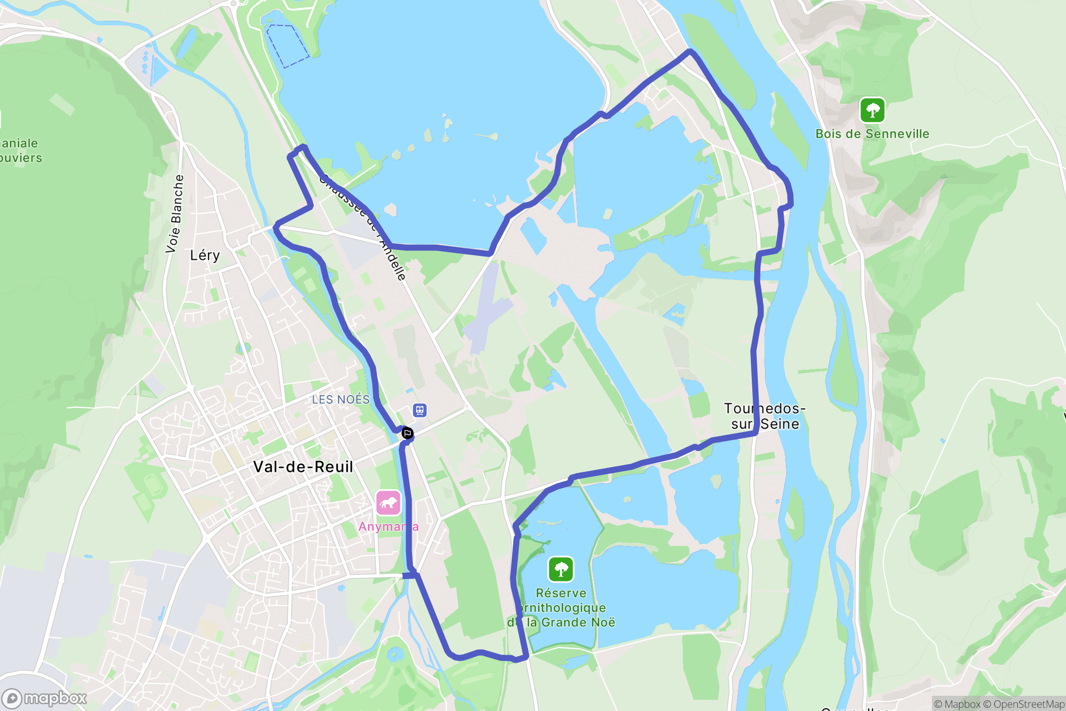 Val-de-Reuil : carte du parcours de randonnée - France