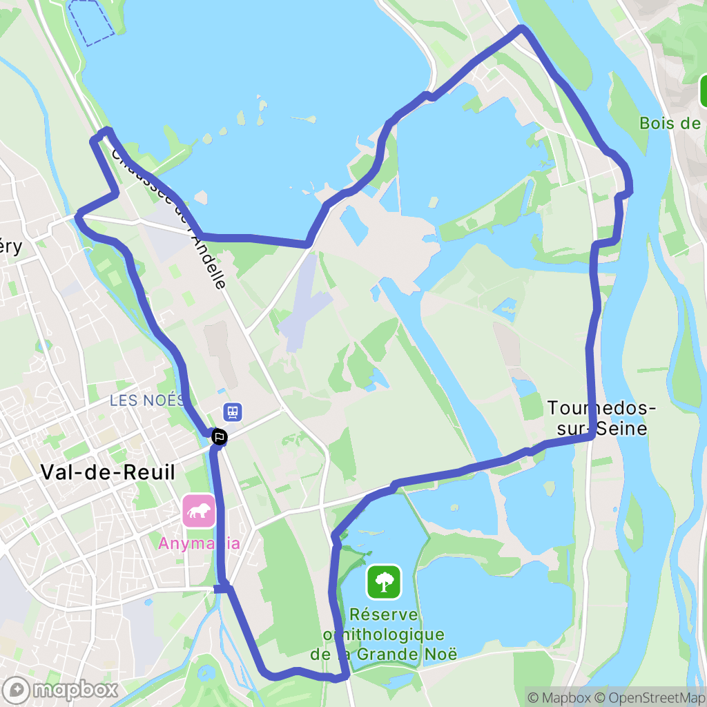 Val-de-Reuil : carte du parcours de randonnée - France