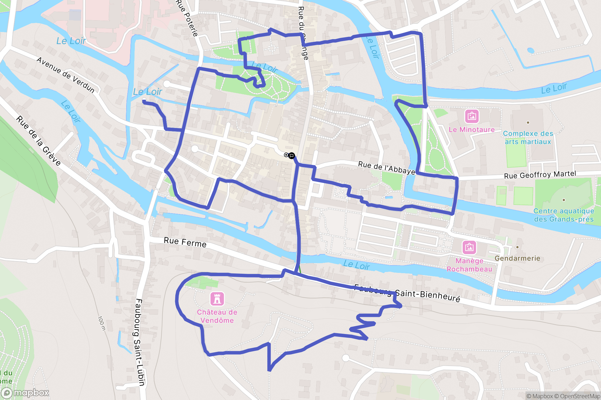 Vendôme : carte du parcours de randonnée - France