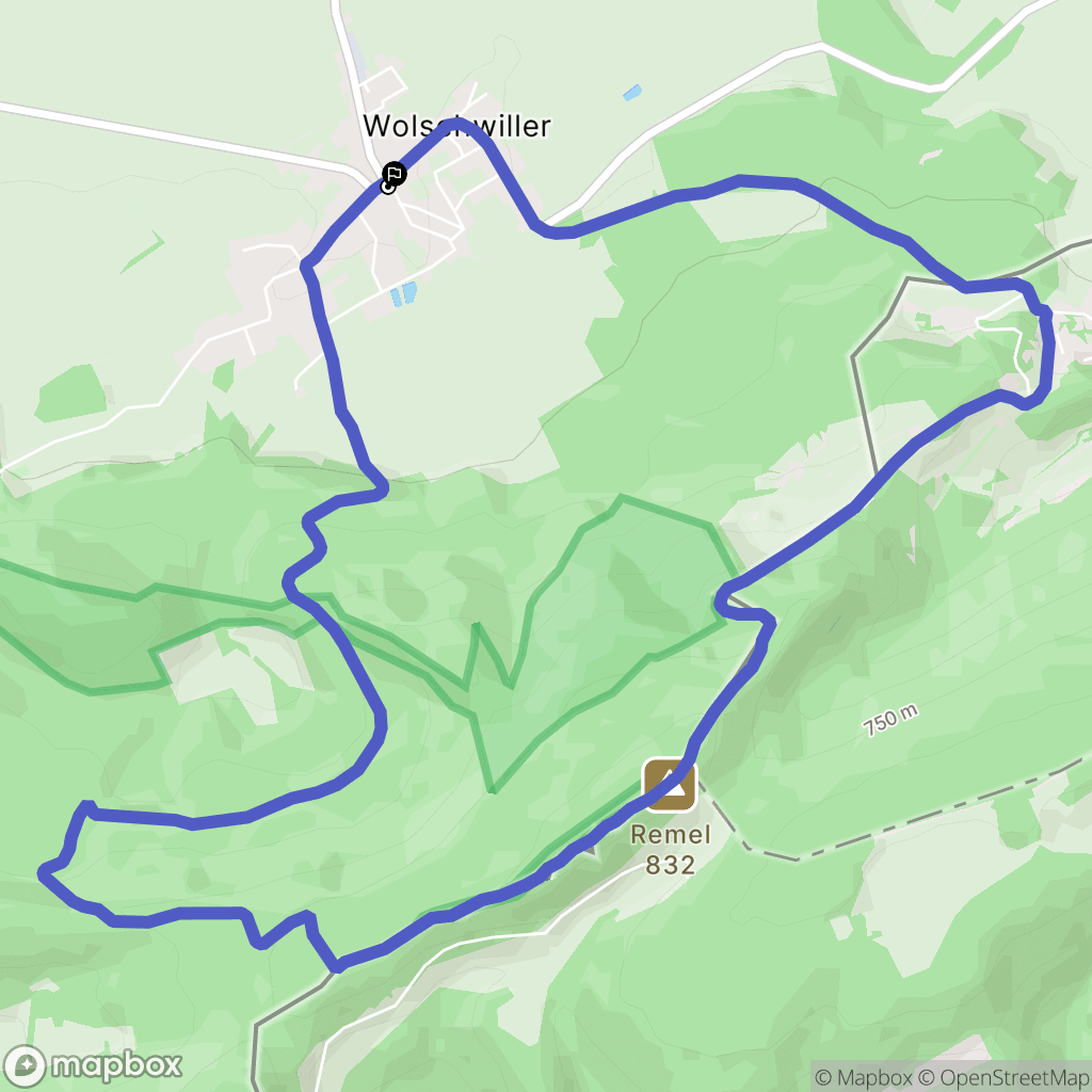 Wolschwiller : carte du parcours de randonnée - France