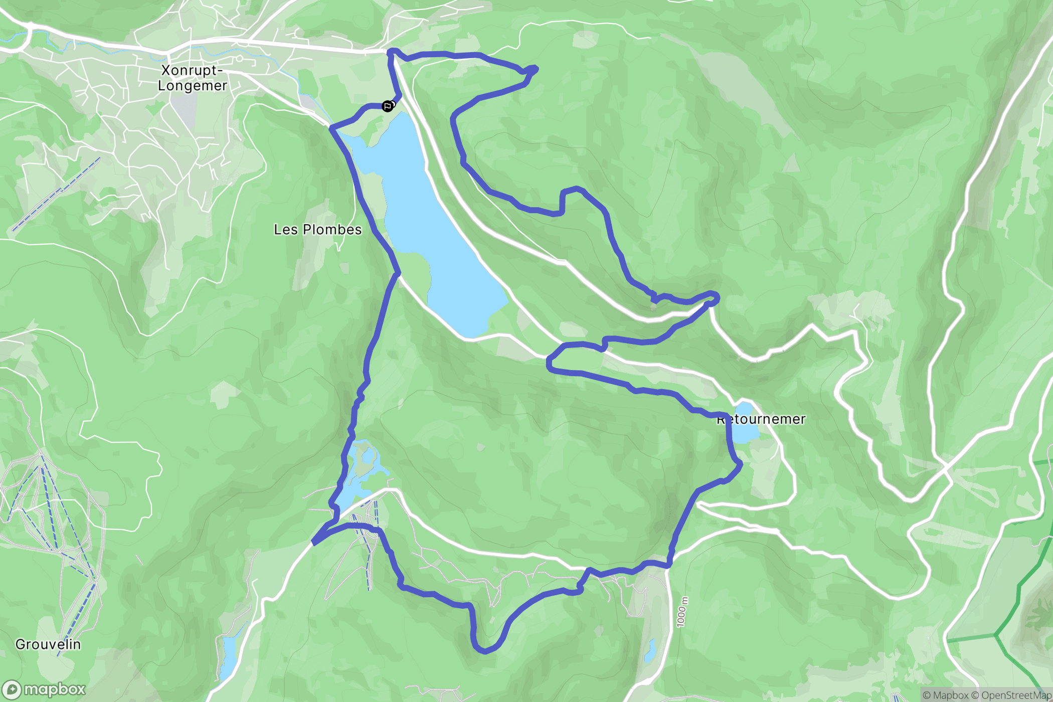 Xonrupt-Longemer : carte du parcours de randonnée - France